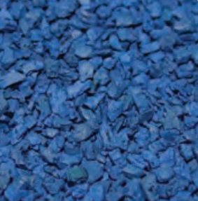 Close-up of blue crushed stones or gravel.