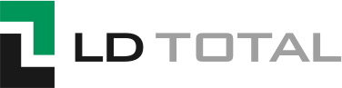 Logo with green and black design and the text 'LD Total'