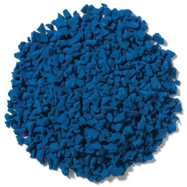 Blue shredded paper or confetti in a circular shape