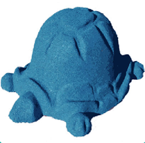 A blue surgical or medical scrub cap.