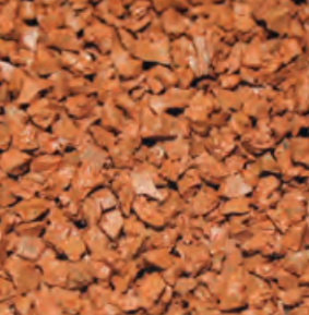 Close-up of reddish-brown crushed gravel or rock.