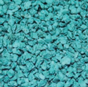 Close-up of small, irregularly shaped turquoise rocks or gravel.