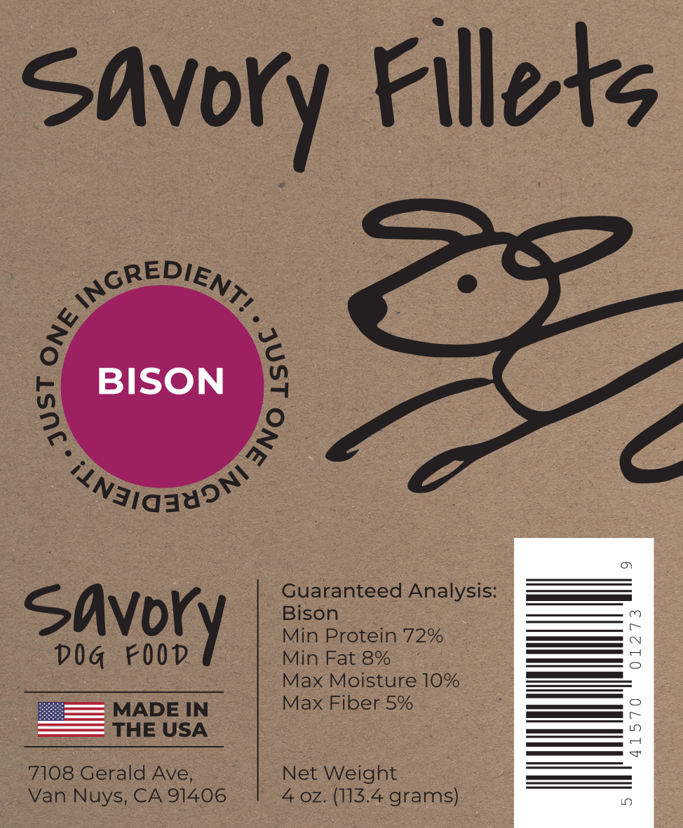 Bison Fillets - Single-Ingredient Bison Dog Treats