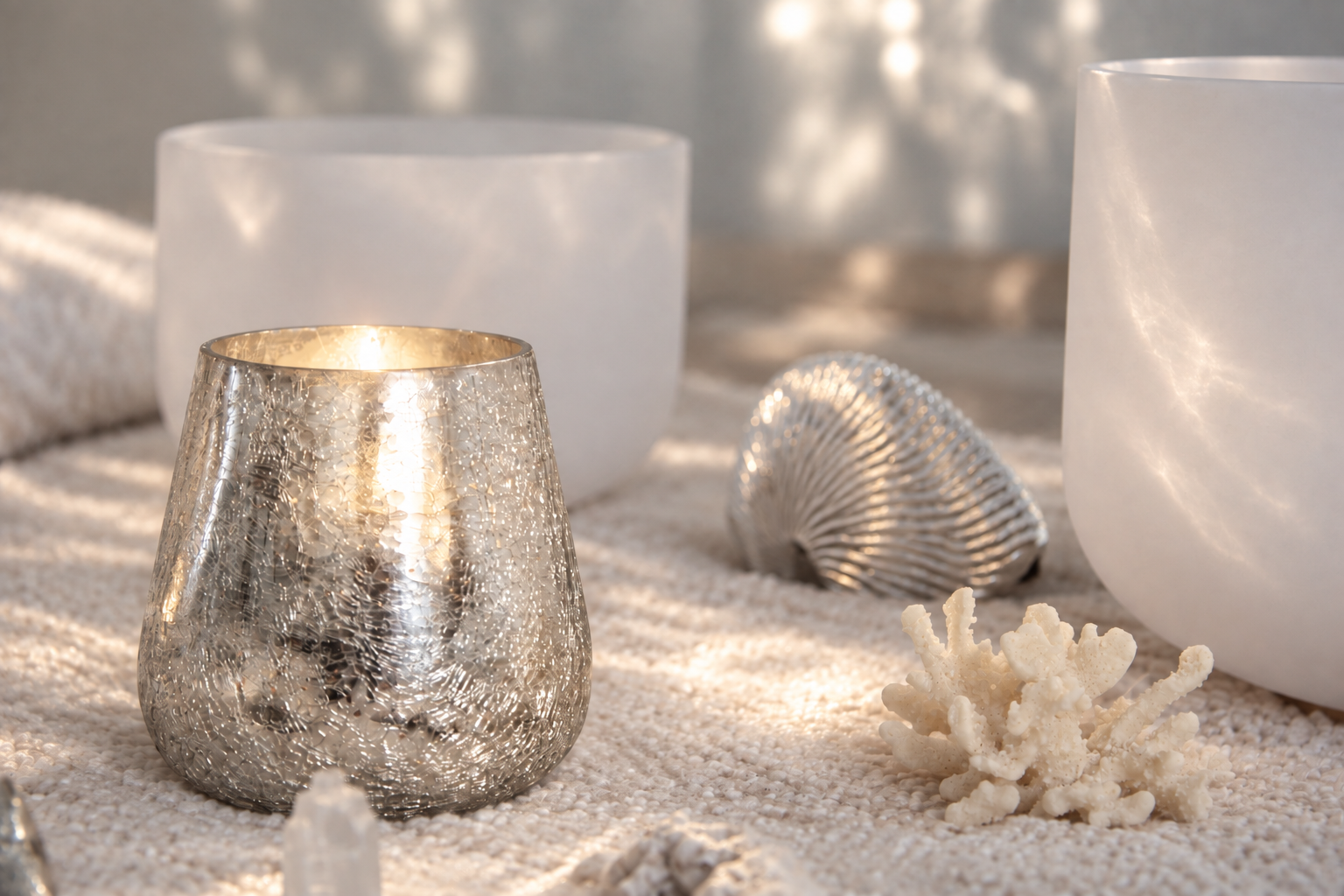 The Inner Sea, Reiki & sound session by Larissa Maddy. Crystal singing bowls during a private sound session