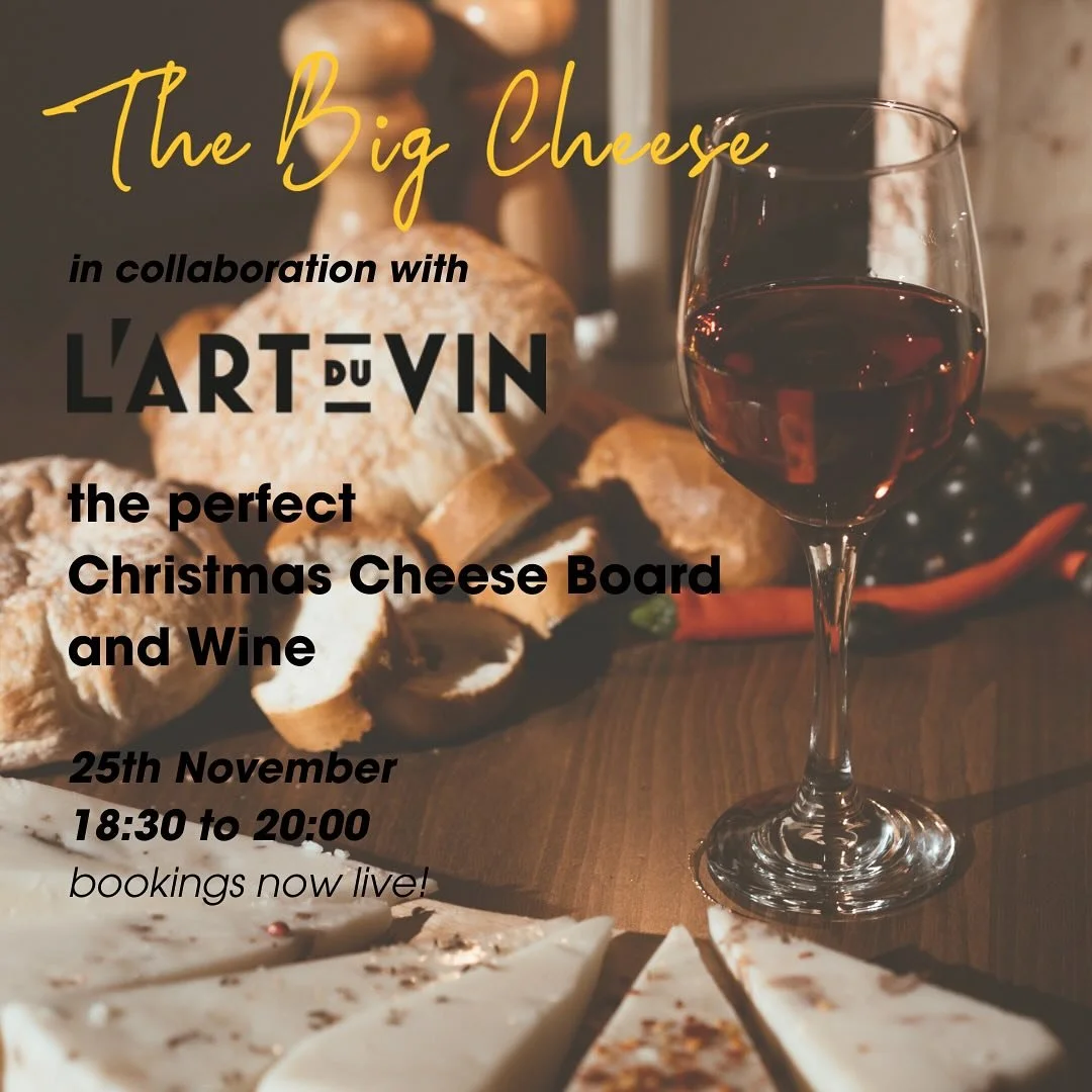 THE PERFECT CHRISTMAS CHEESE BOARD AND WINE!

Get Christmas ready with The Big Cheese and L&rsquo;Art du Vin!

Join us for a delicious evening of exceptional cheeses, perfectly paired wines and expert tips on creating the ultimate Christmas cheeseboa
