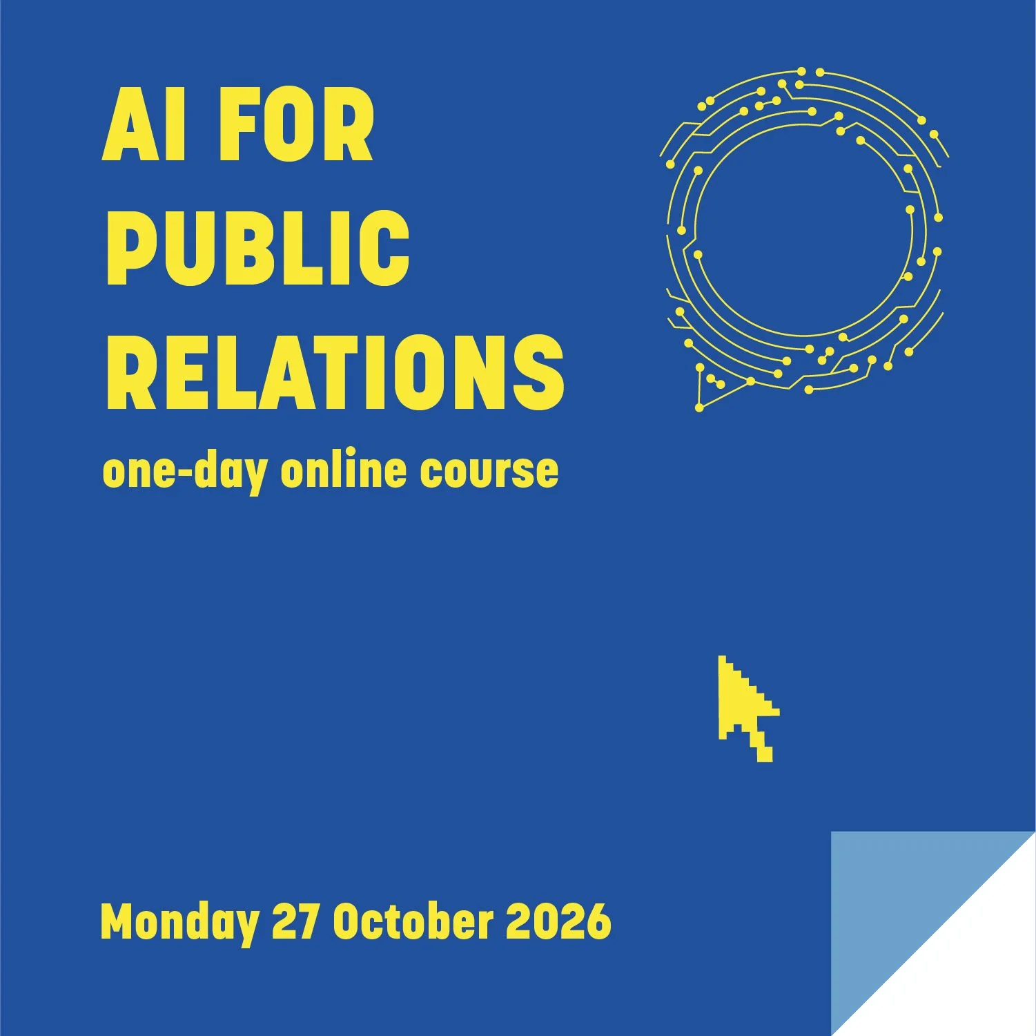 AI for public relations one-day online course, Monday 27 October 2026