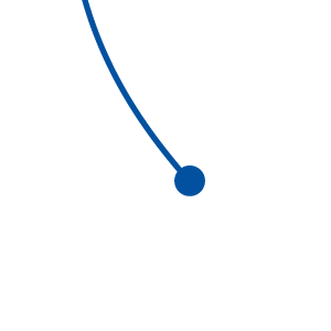 A simple black line graph with a blue curved line showing an upward trend.