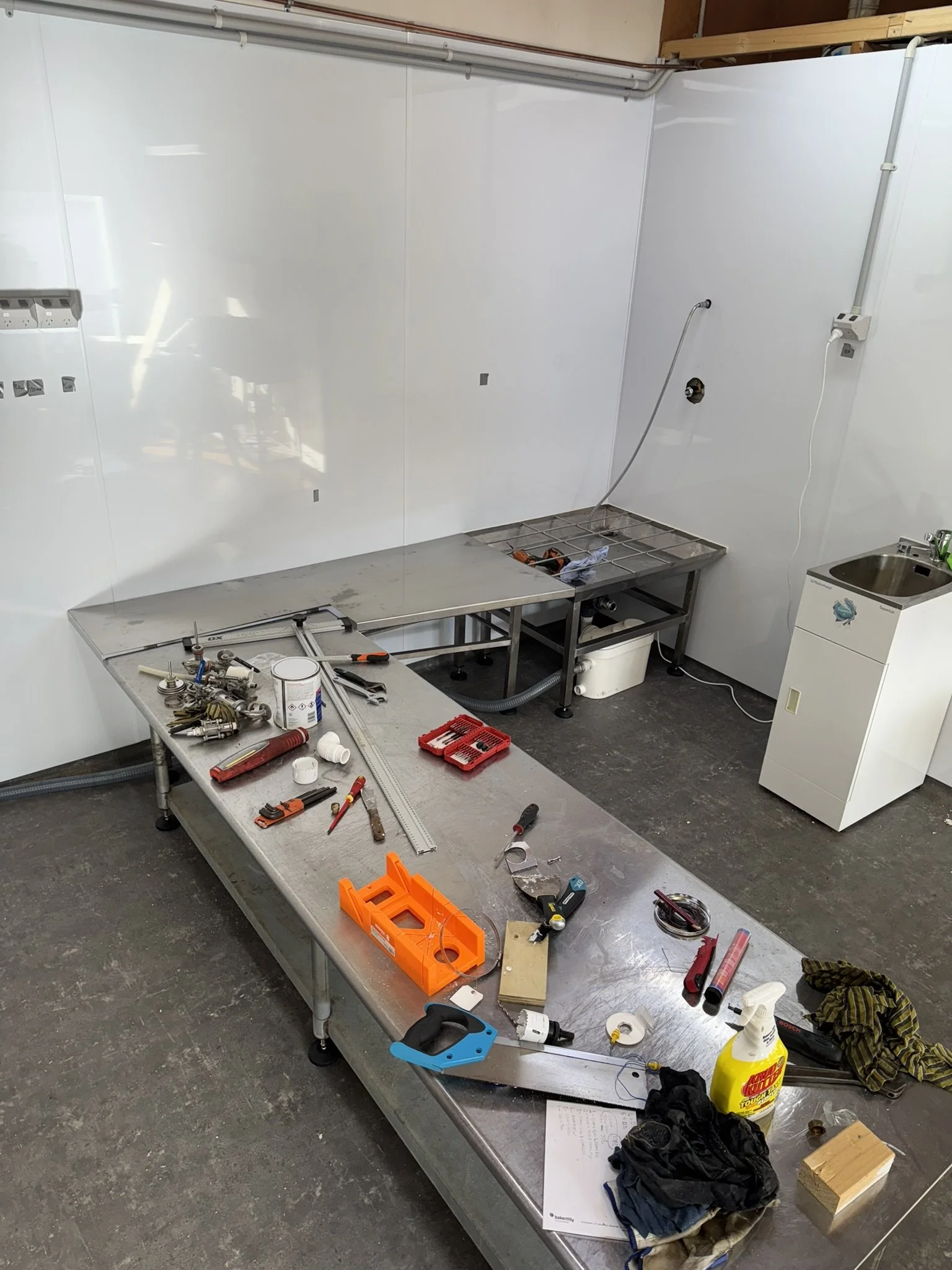 Double D Brewing Co. brewing table being built