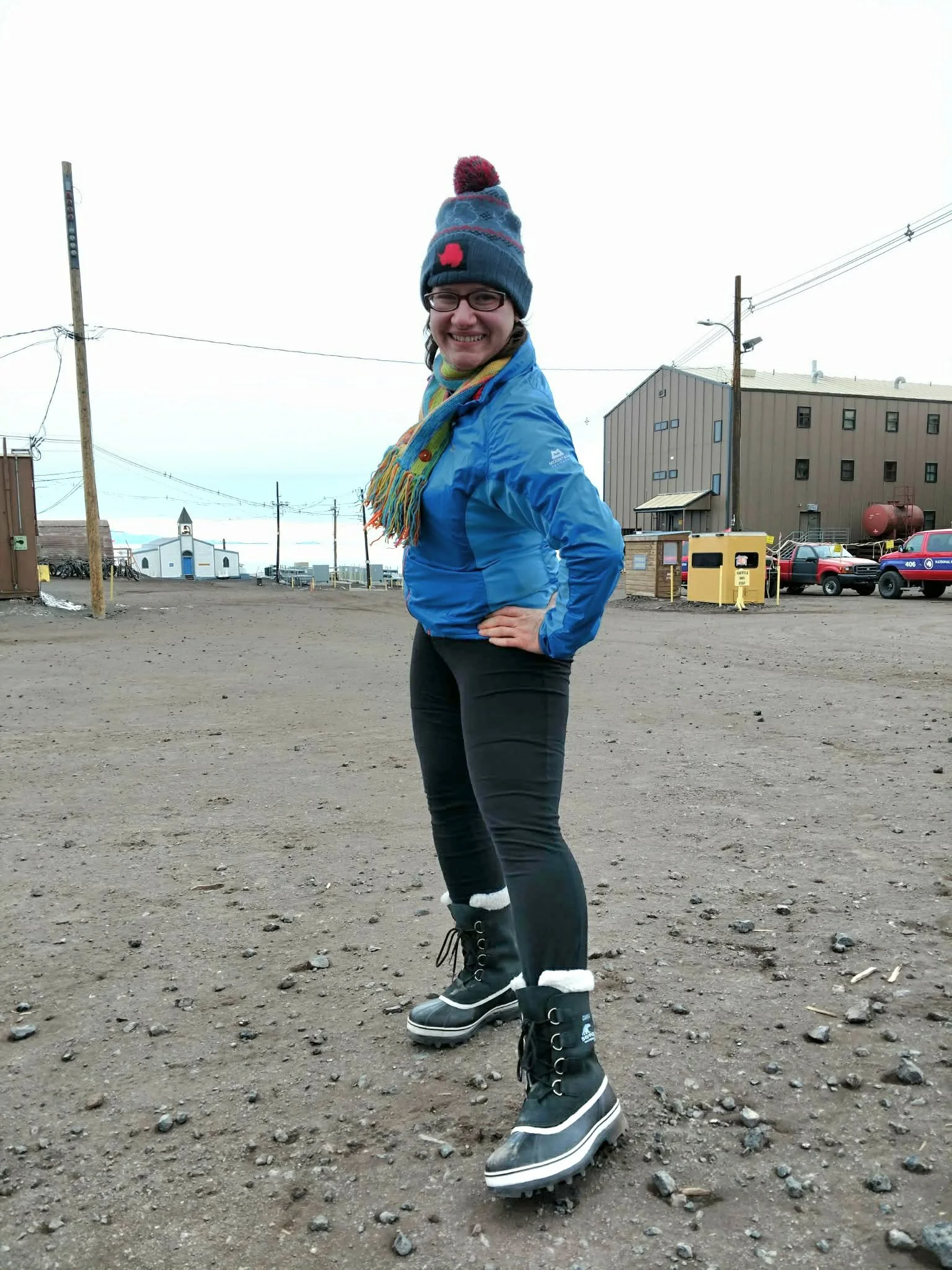 Deanna, founder of Double D Brewing Co., in McMurdo, Antarctica