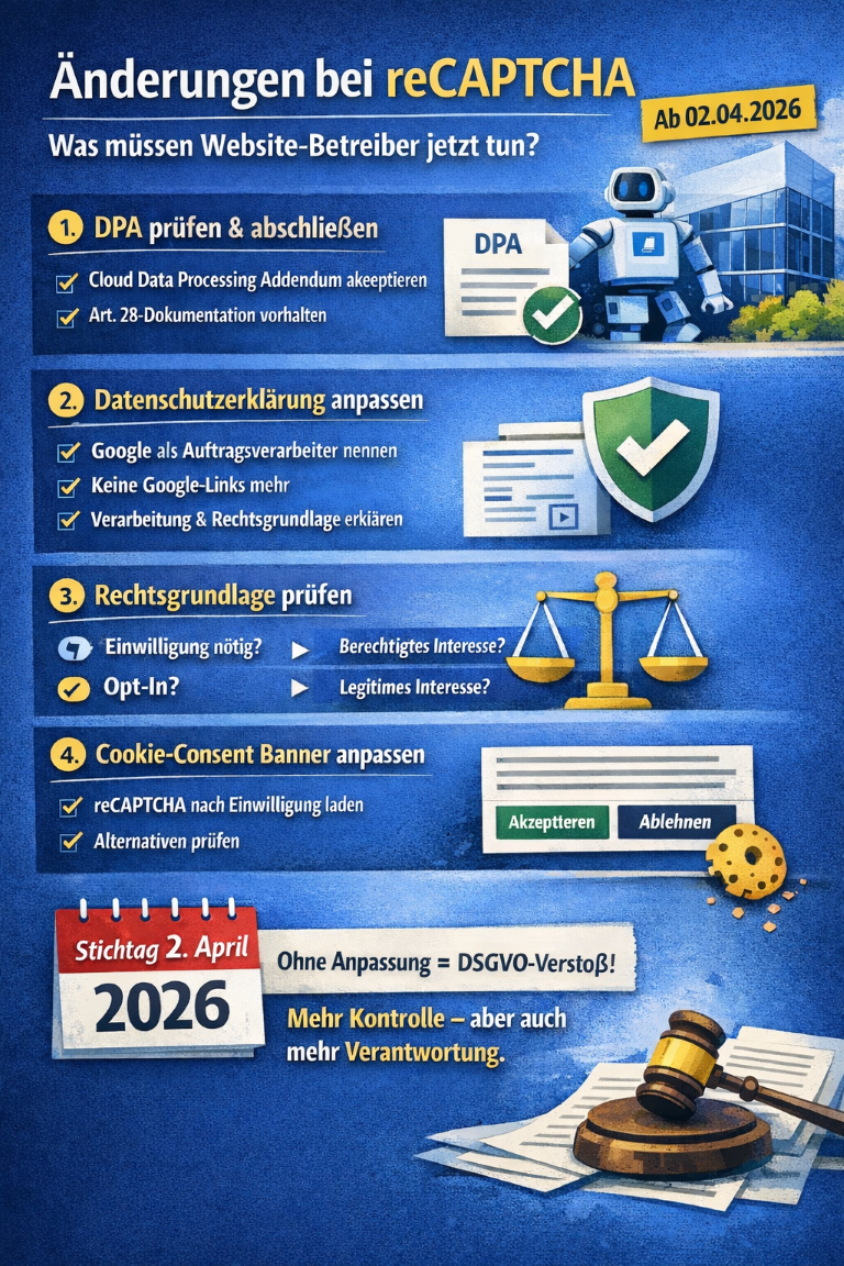 DSGVO-Gazette #52: Haben Sie auch eine E-Mail von Google zu reCAPTCHA erhalten?
