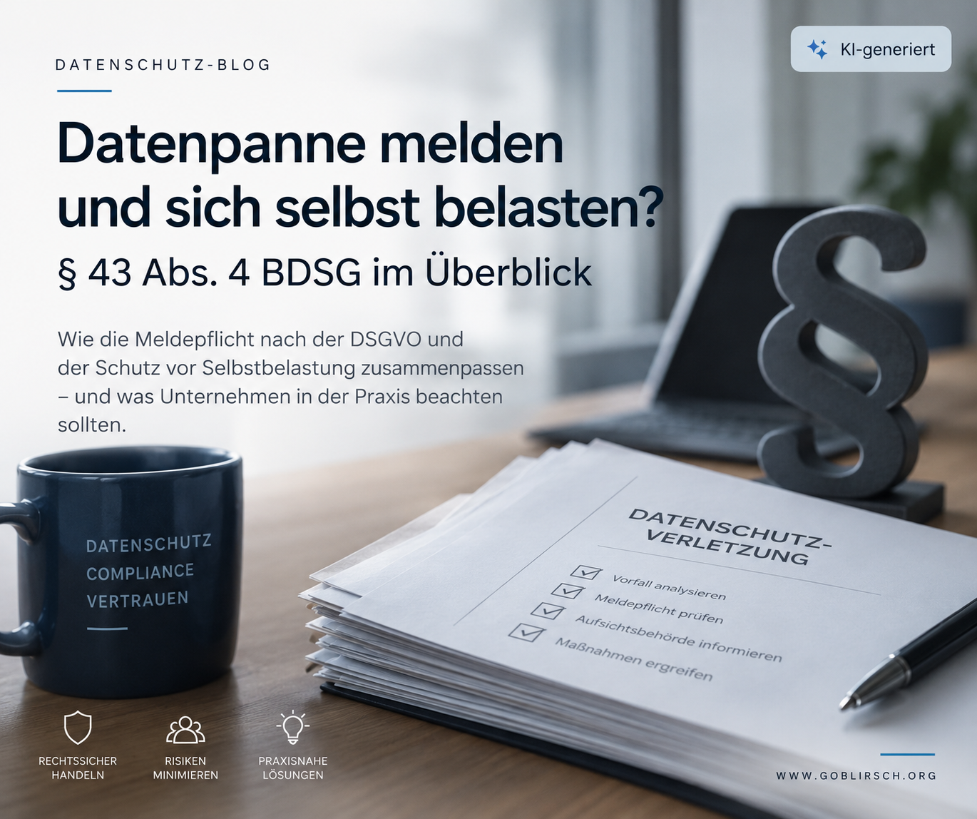 DSGVO-Gazette #61: Datenpanne melden und sich selbst belasten? § 43 Abs. 4 BDSG im Überblick
