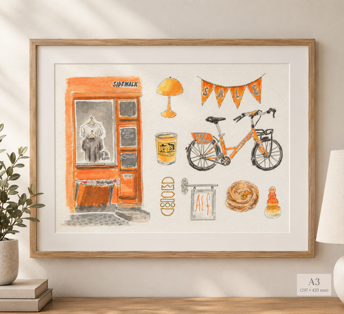 Colours of Pride Copenhagen A3 Print - Orange