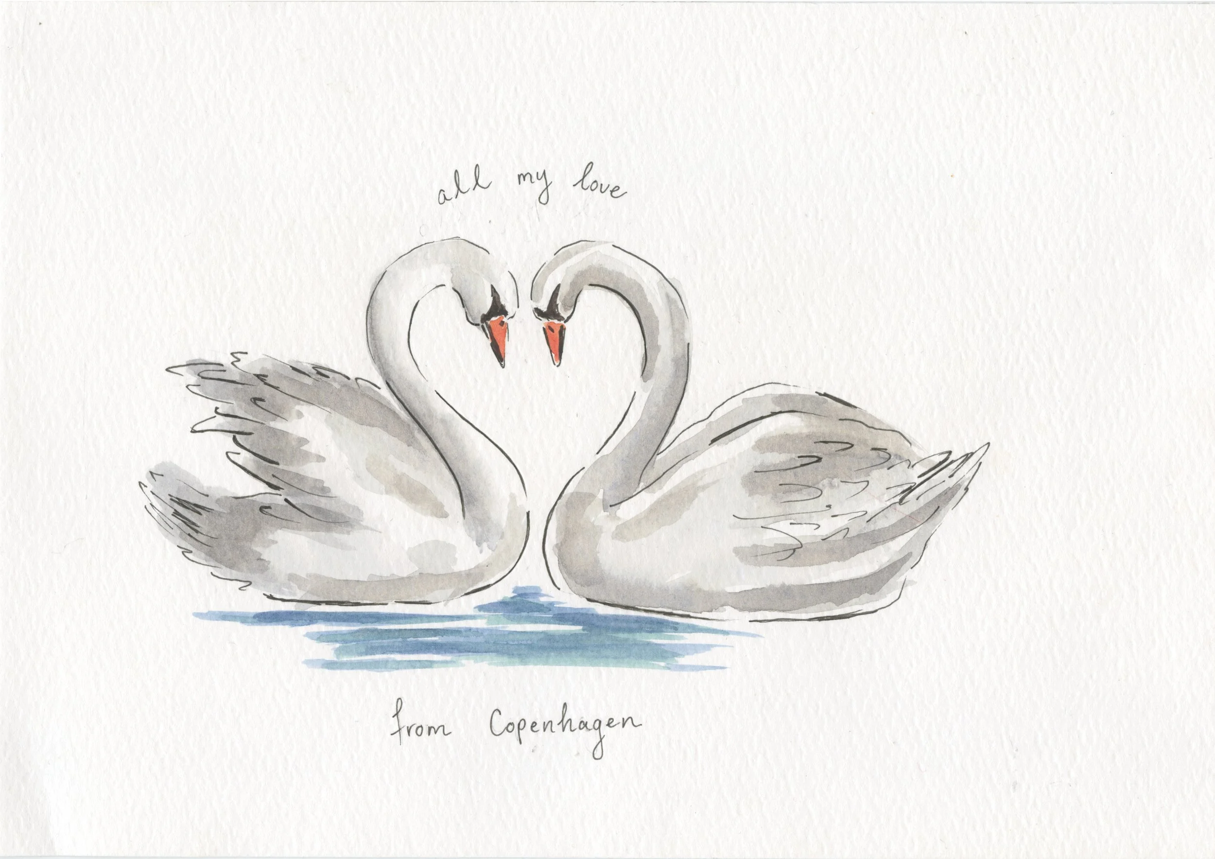 Swan Greeting Card