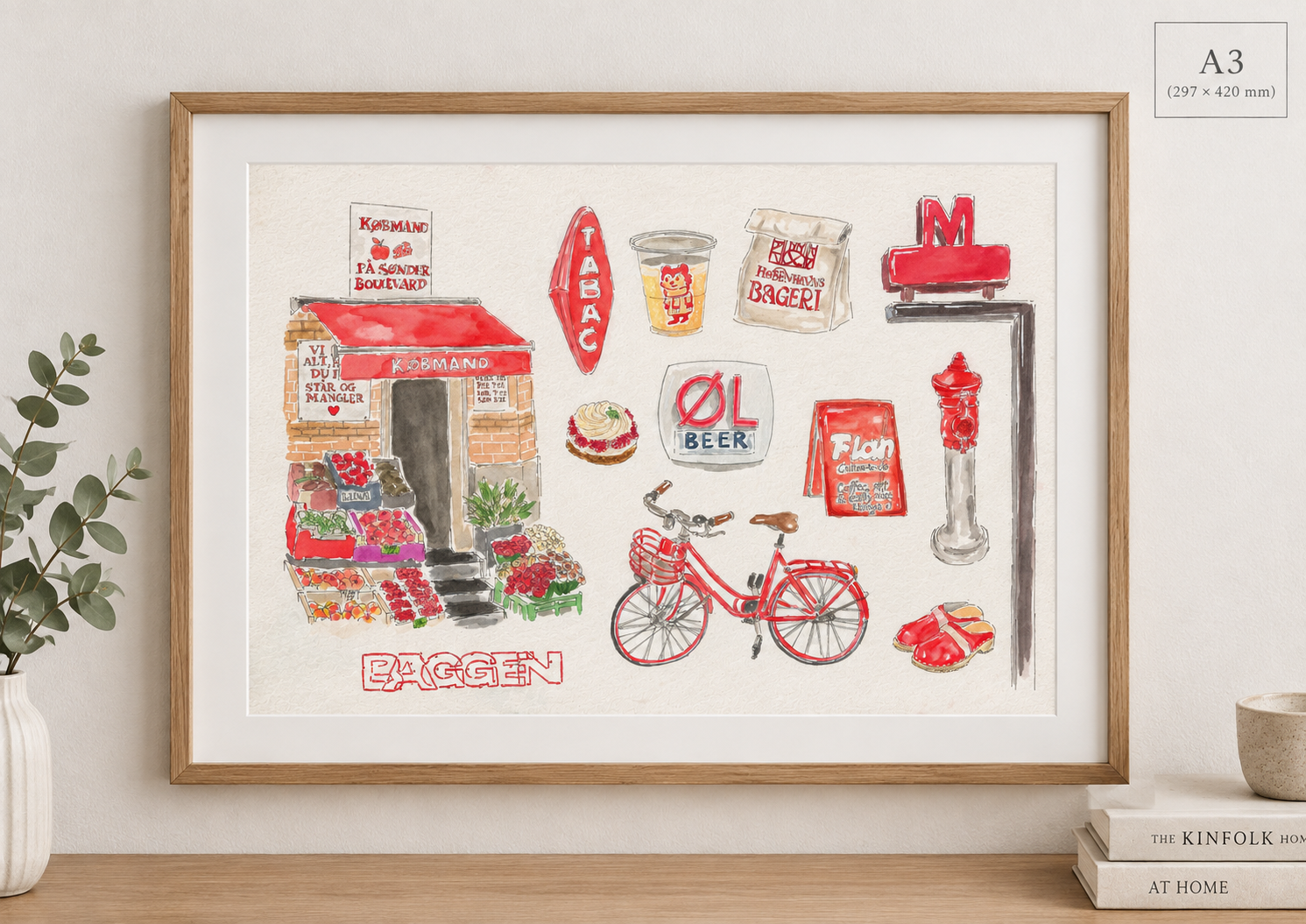 Colours of Pride Copenhagen A3 Print - Red