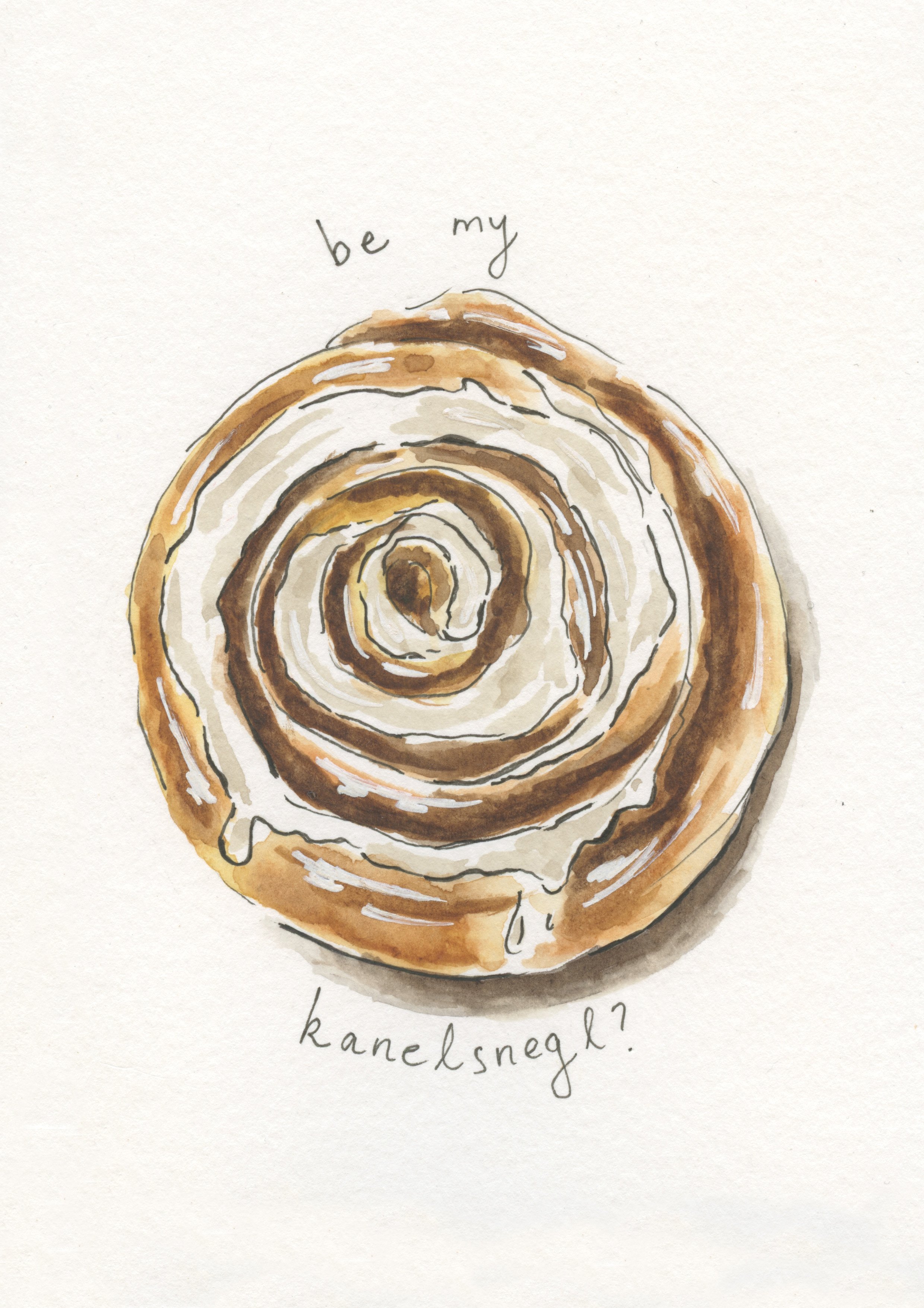 Kanelsnegl Greeting Card