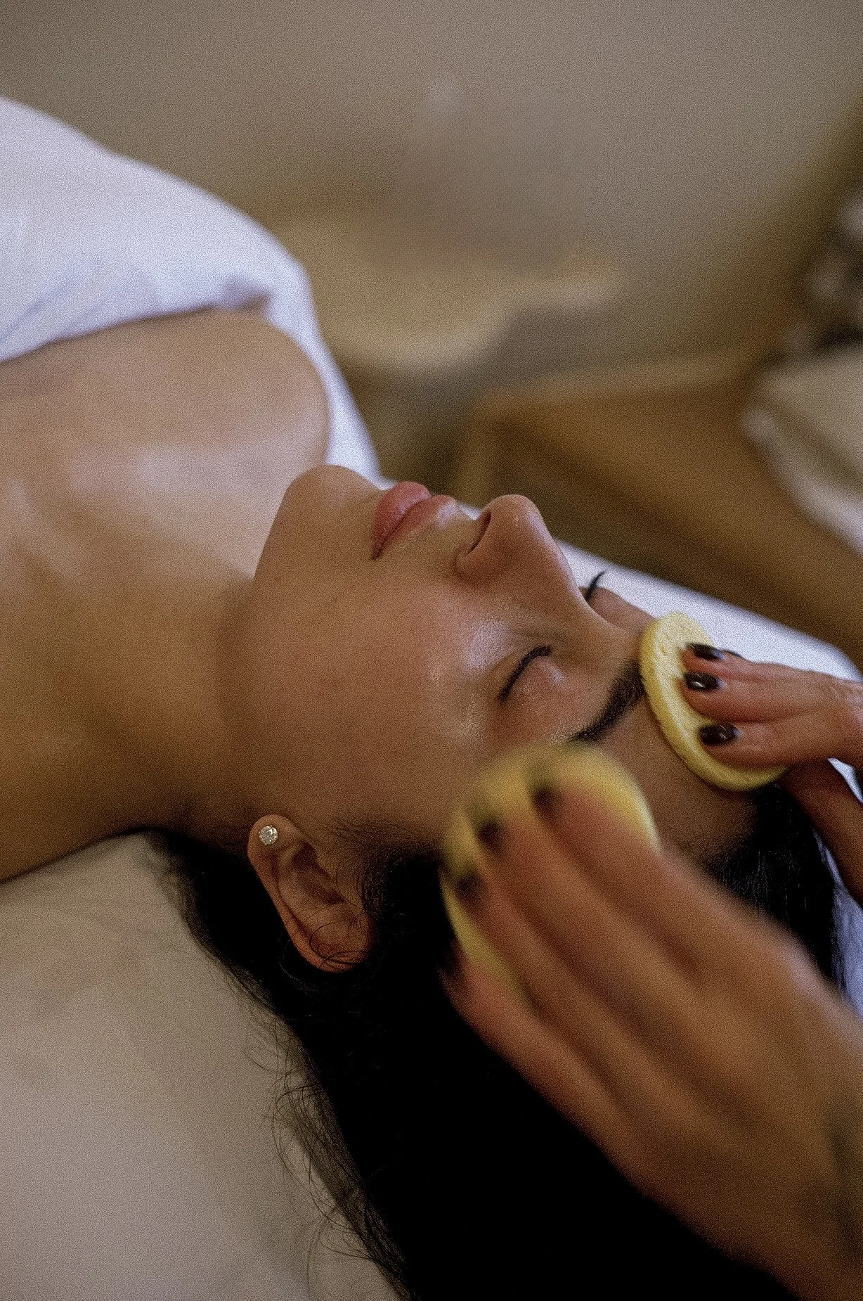 Relaxing facial treatment at Salt & Rind skincare studio in La Jolla.