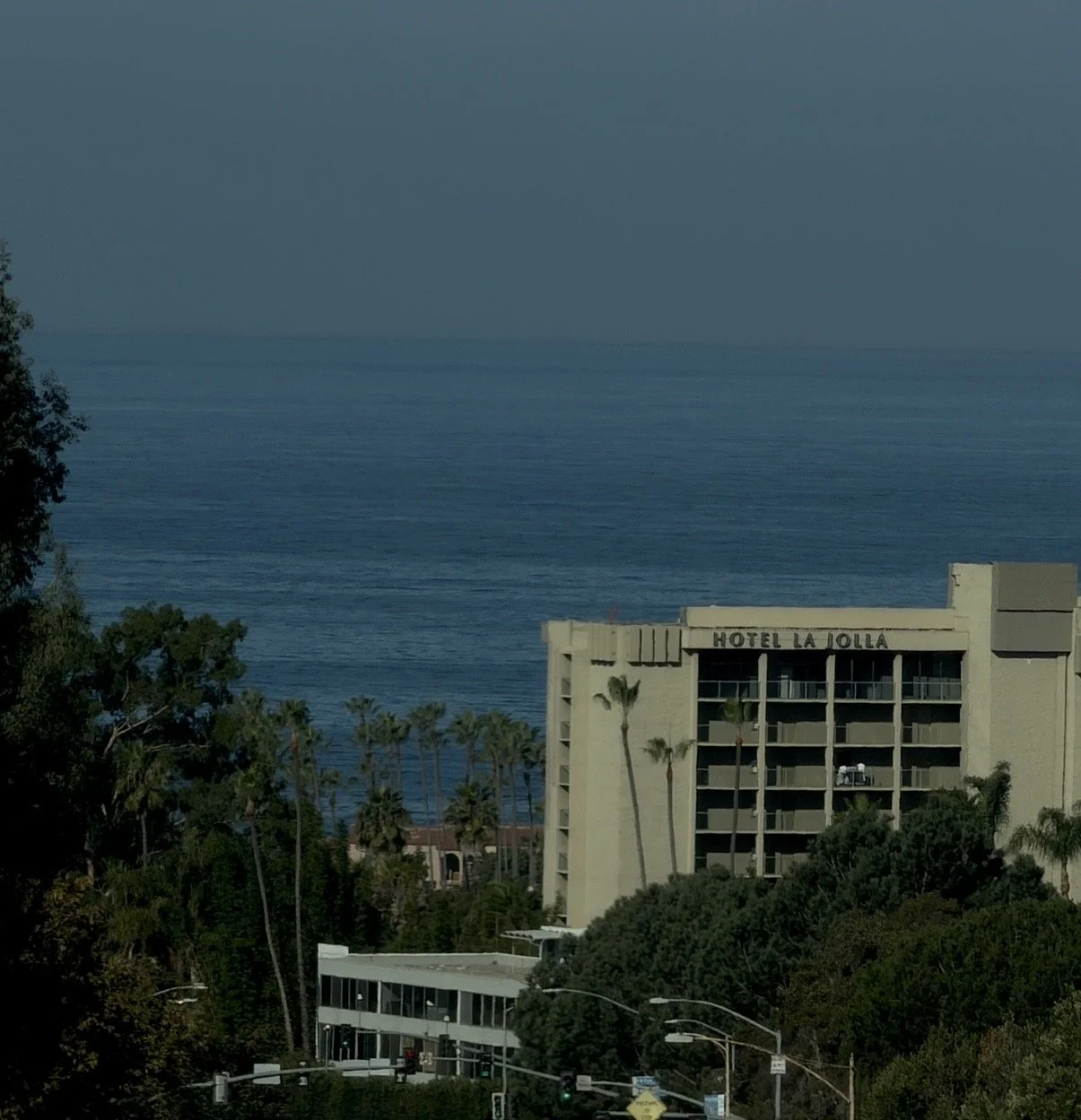 Ocean view overlooking Hotel La Jolla in La Jolla, California.