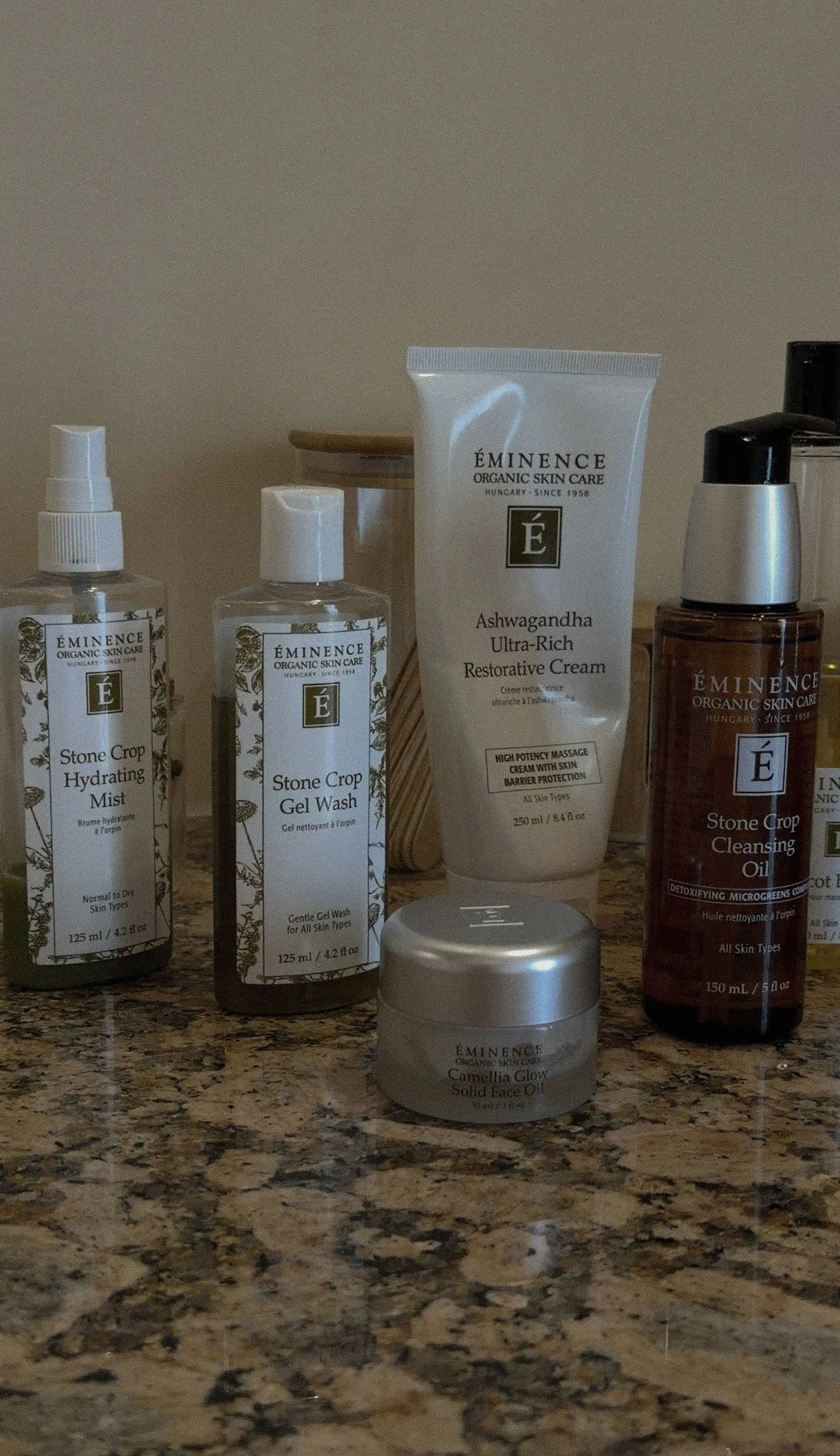 Eminence Organic Skin Care products used for customized facial treatments.