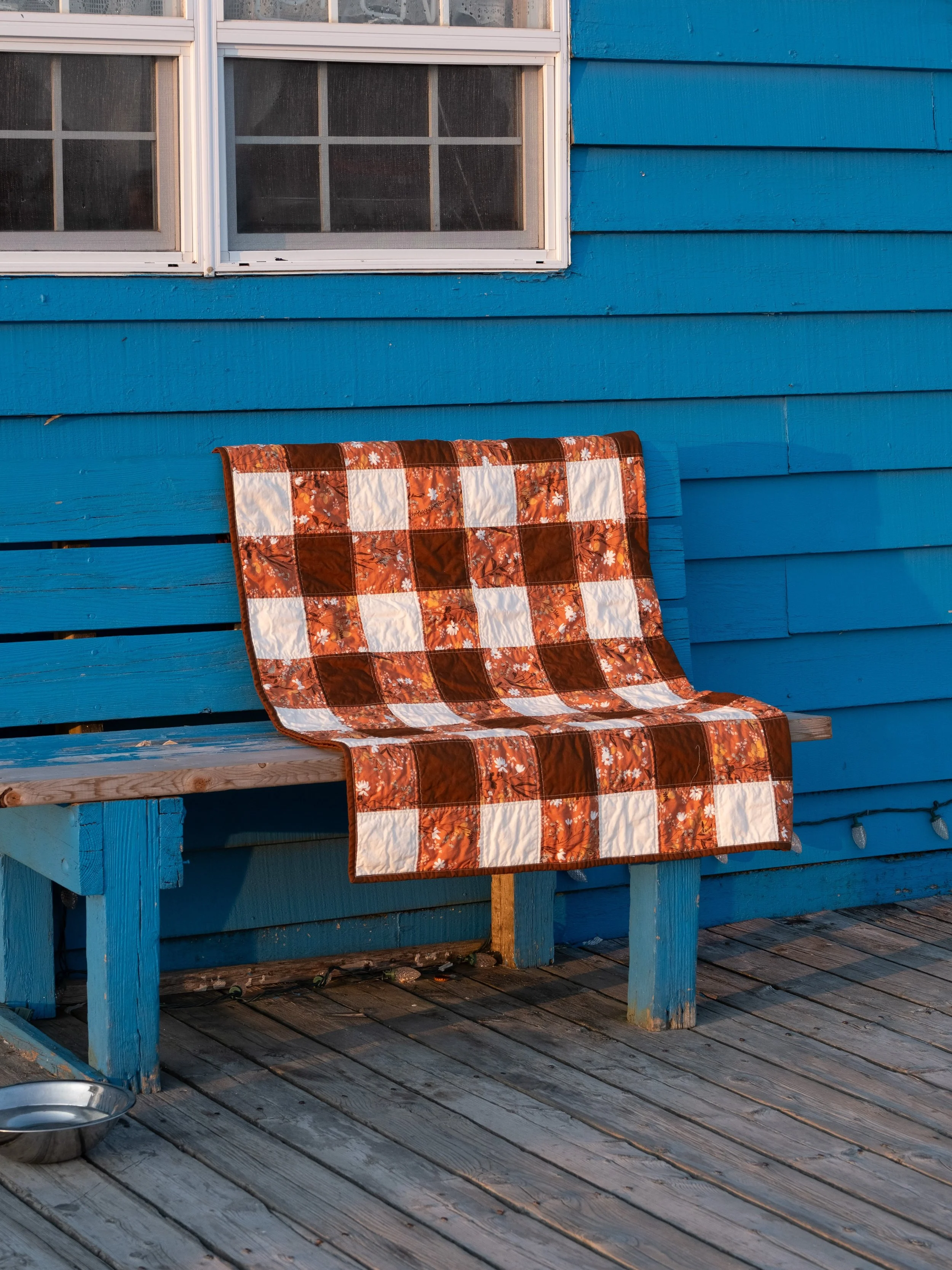 It&rsquo;s hard to believe we are already in mid-August. I have this autumn inspired Cider House quilt in my shop-I love its warm colors. This pattern is by the Ruby Star Society. #picnicquilt #stampstitchcreate