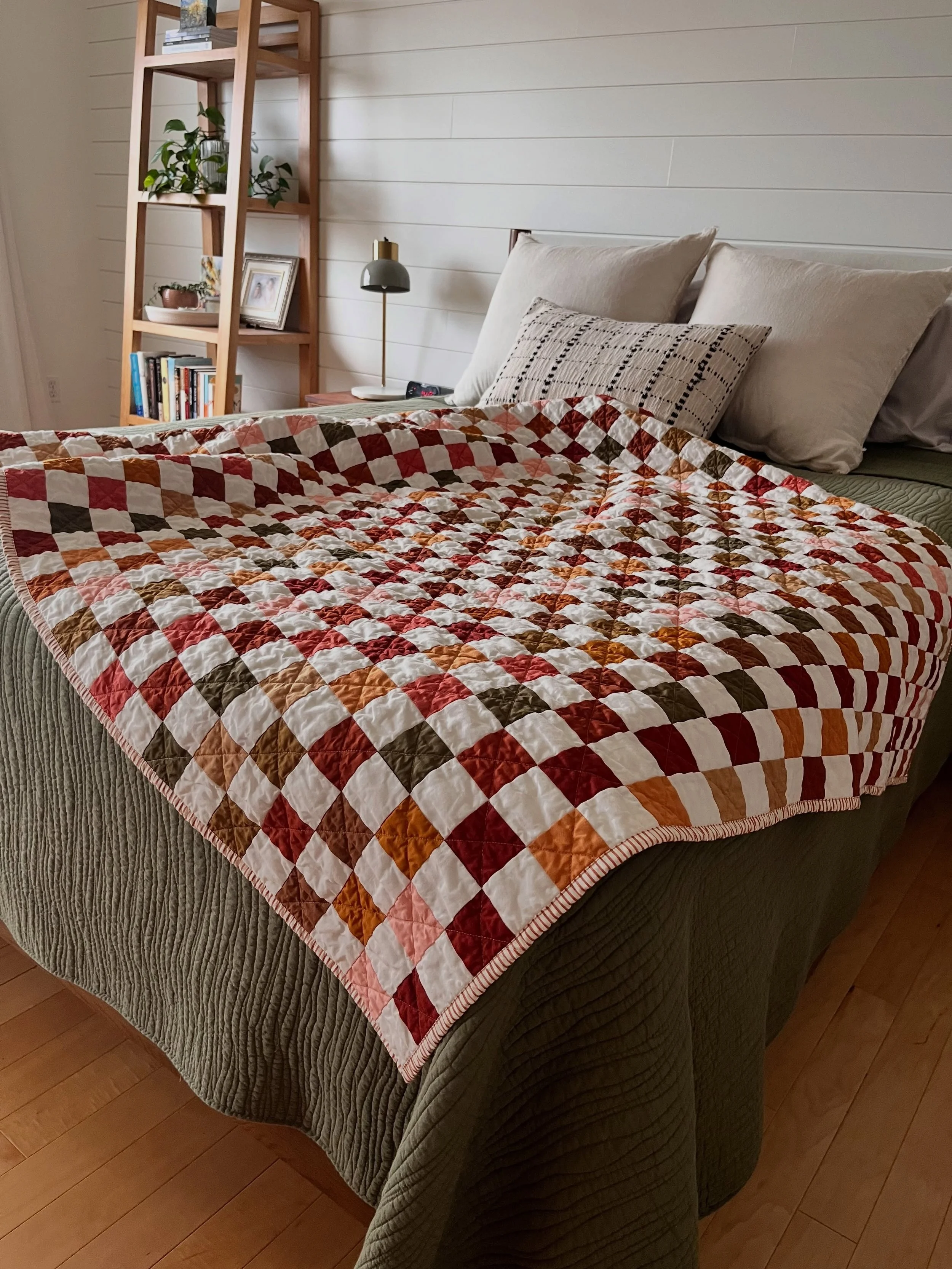 The Rustico Quilt

The colors in this quilt remind me of PEI in summer, the red dirt, the green fields, pink sunsets, yellow canola flowers. It&rsquo;s a cozy lap size at 53x57 inches. Find out more on my website -stampstitchcreate.ca #patchworkquilt