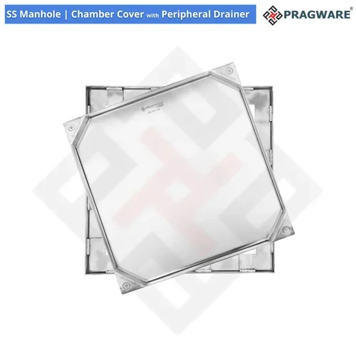 Manhole Cover with Peripheral Drainer Recessed Insert for Marble Tile Kota Paver Screed