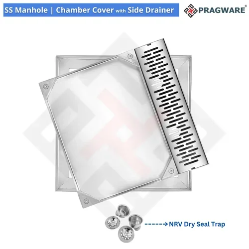 Manhole Cover with Side Drainer Recessed Insert for Marble Tile Kota Paver Screed