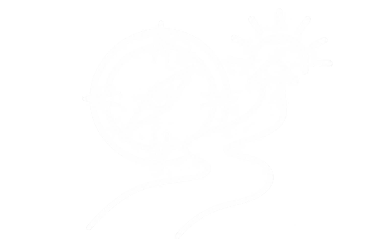 A hand holding a glass of water with a lemon slice and a straw, depicted as a glowing neon line drawing.