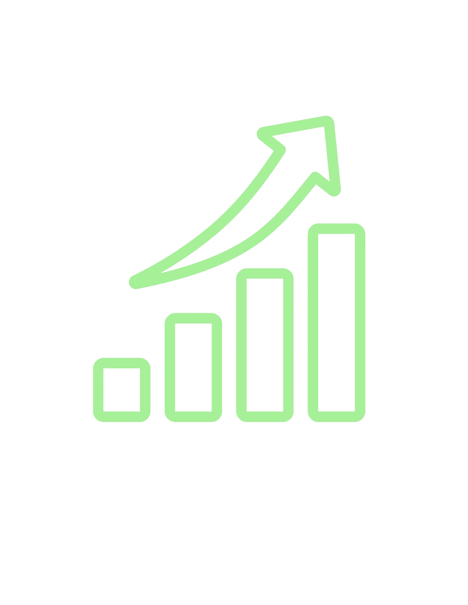 growth chart with up arrow