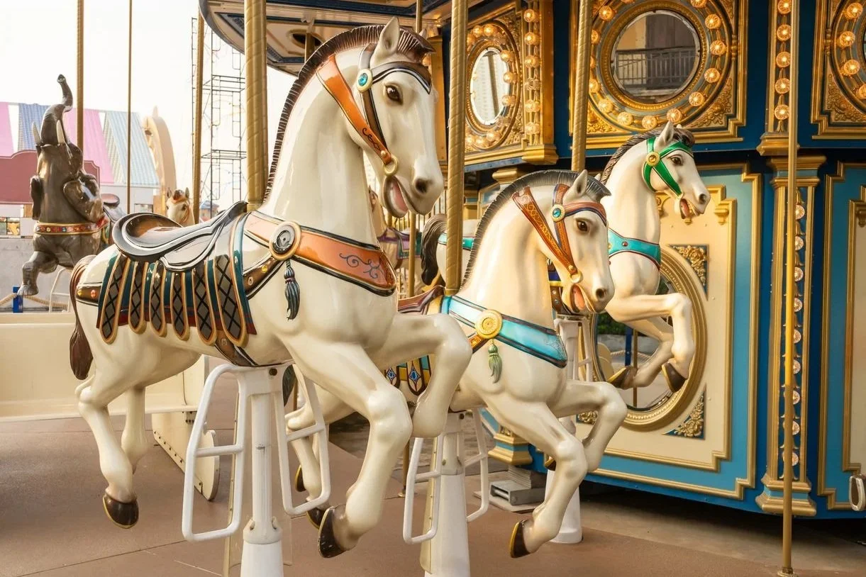 Carousel in a cute amusement park