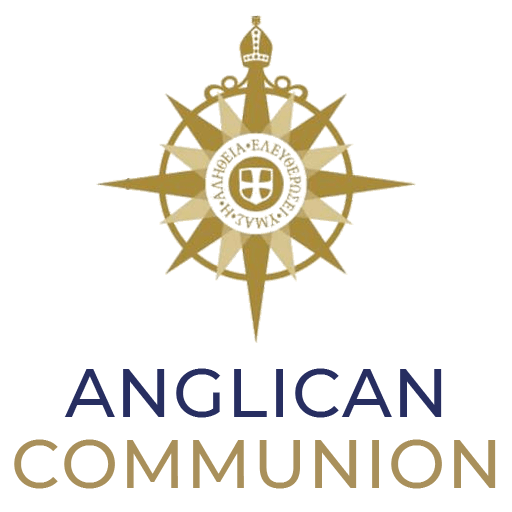 Logo for the Anglican Communion featuring a gold, ornate cross and compass design with the words 'The Anglican Communion' beneath.