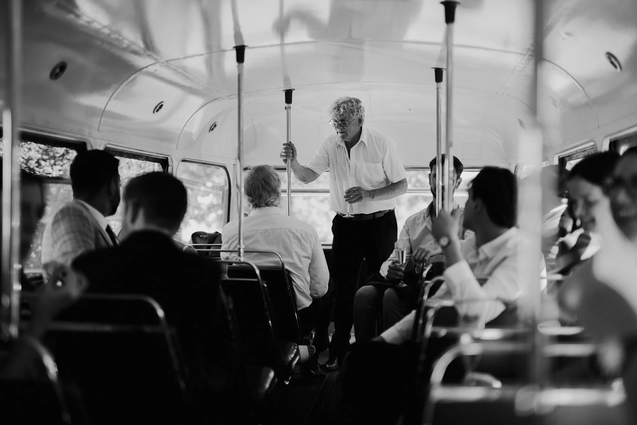  Wedding guests on the wedding bus 