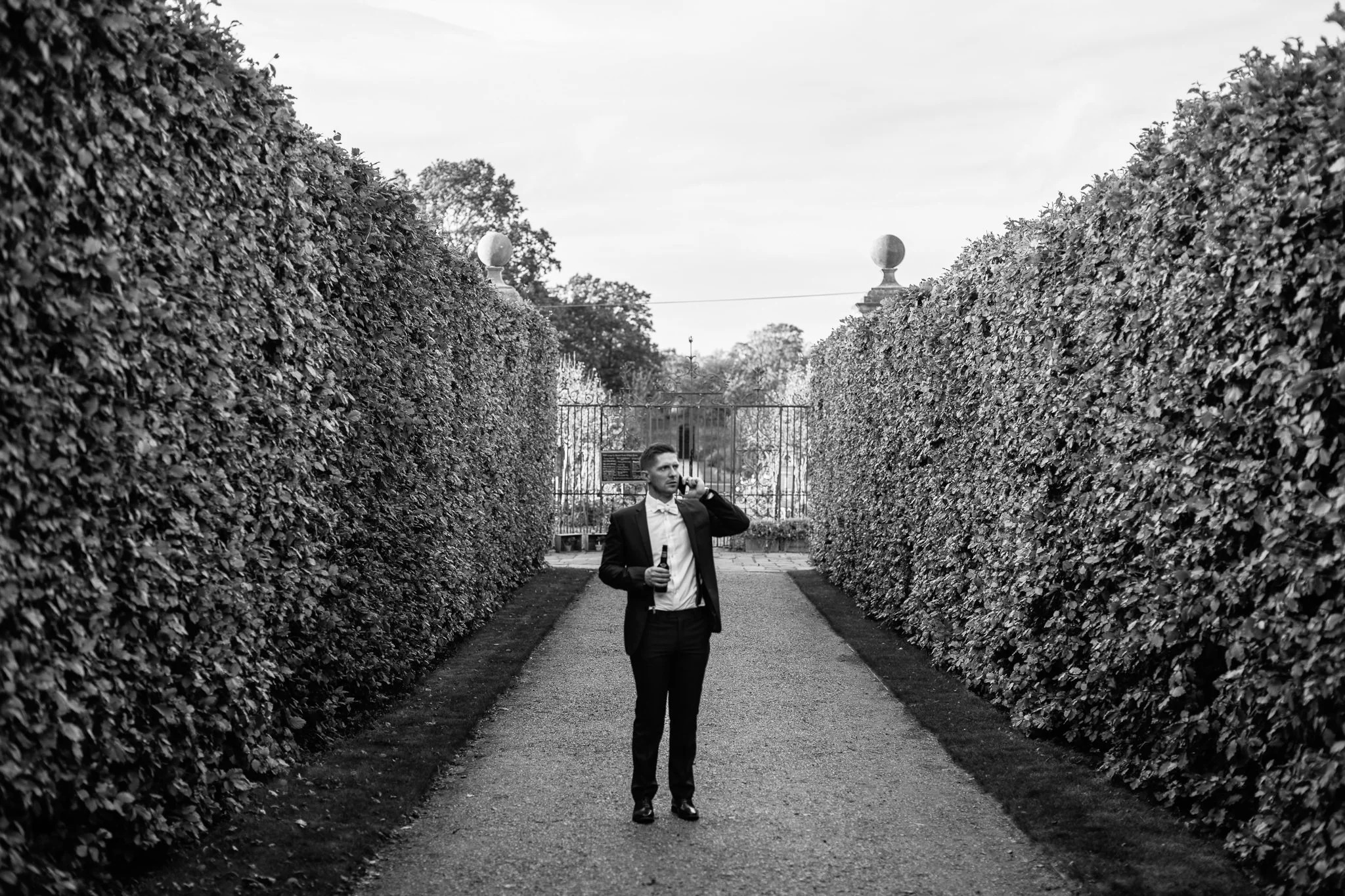  Groom on his mobile phone 