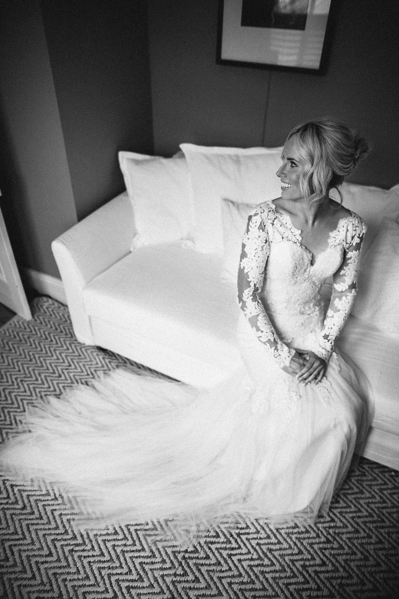  Bride in her wedding dress 