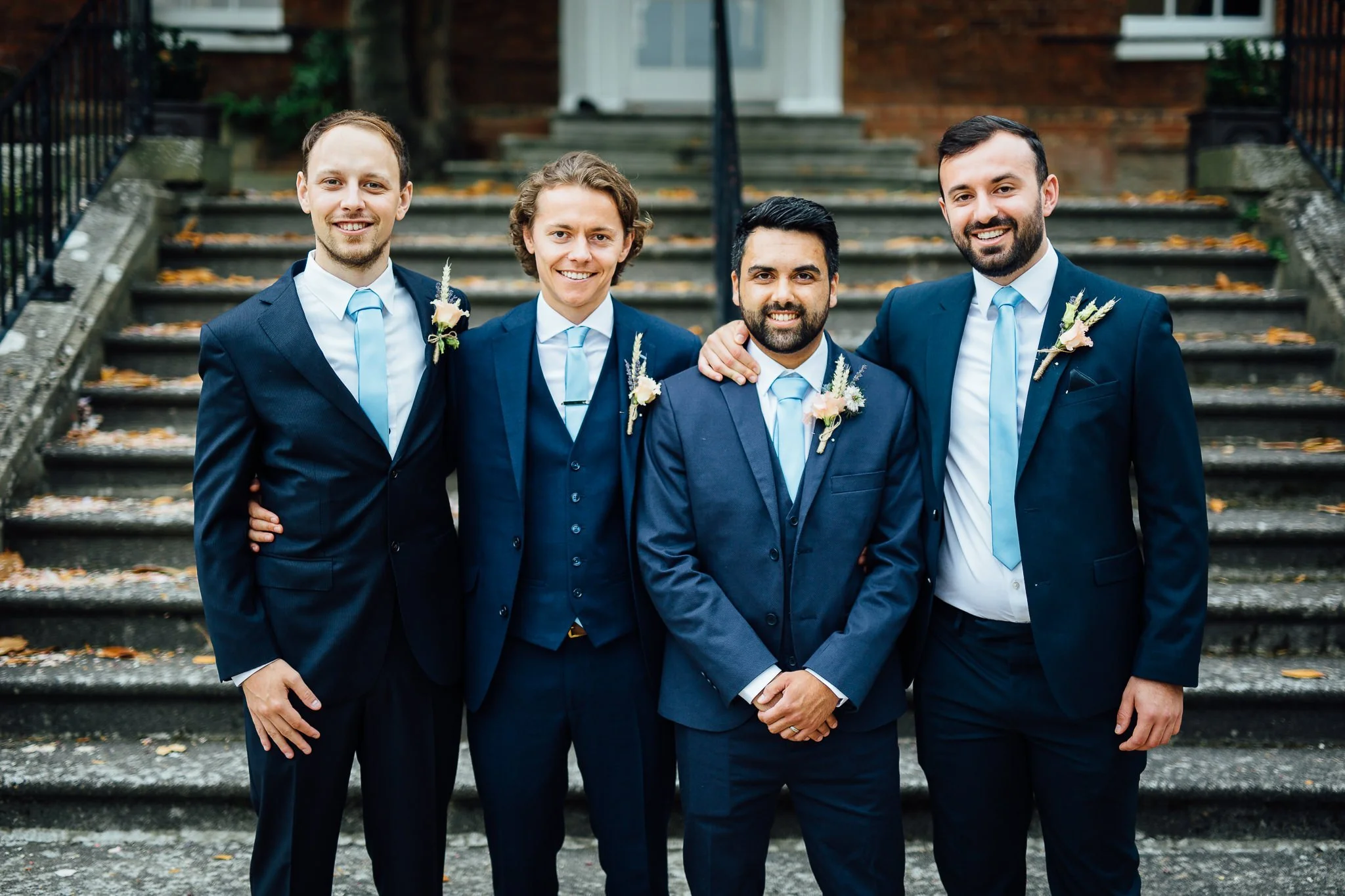  Groom and his groomsmen at Leatherhead Register Office 