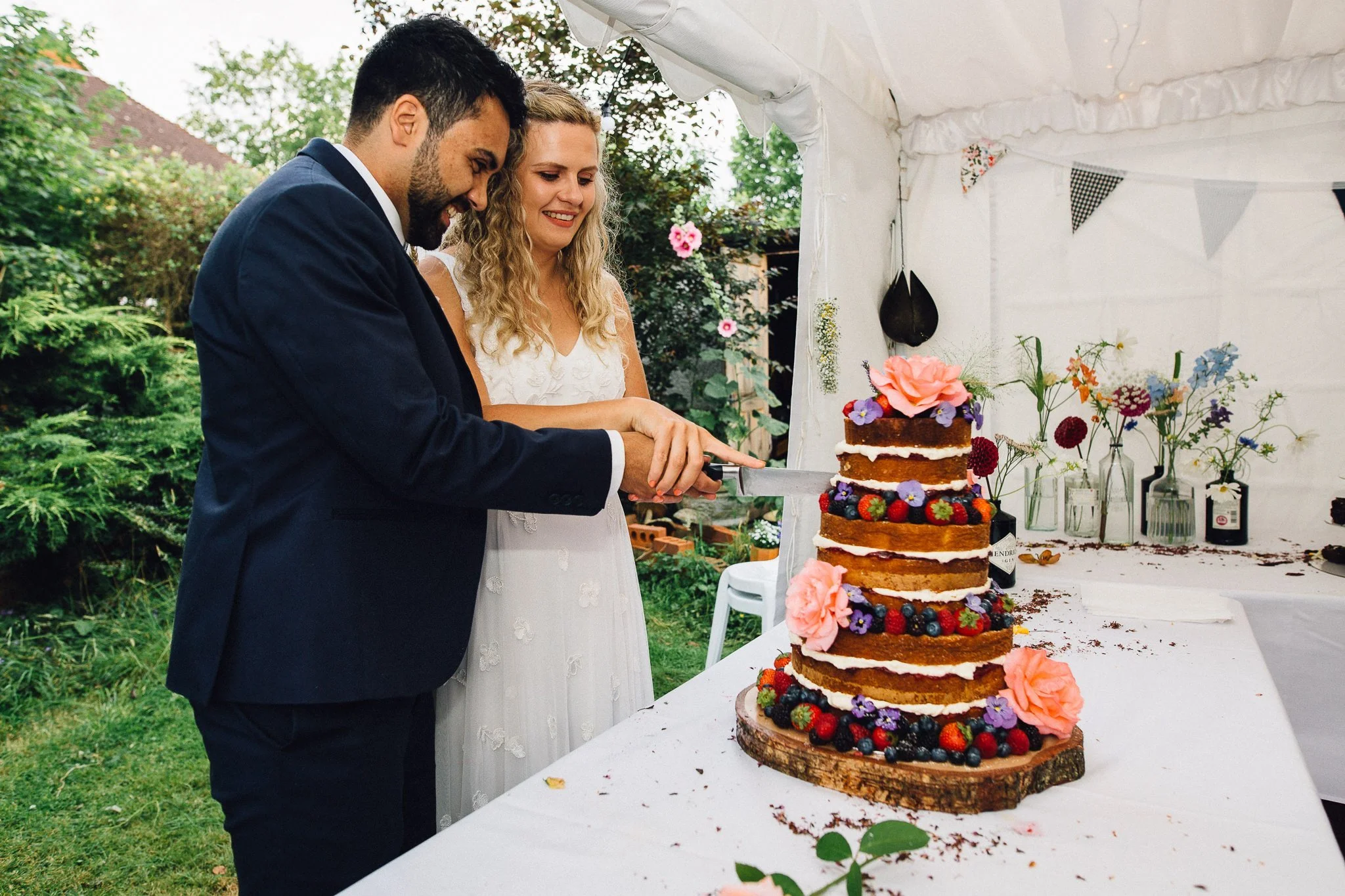  Bride and Groom cut the cake 