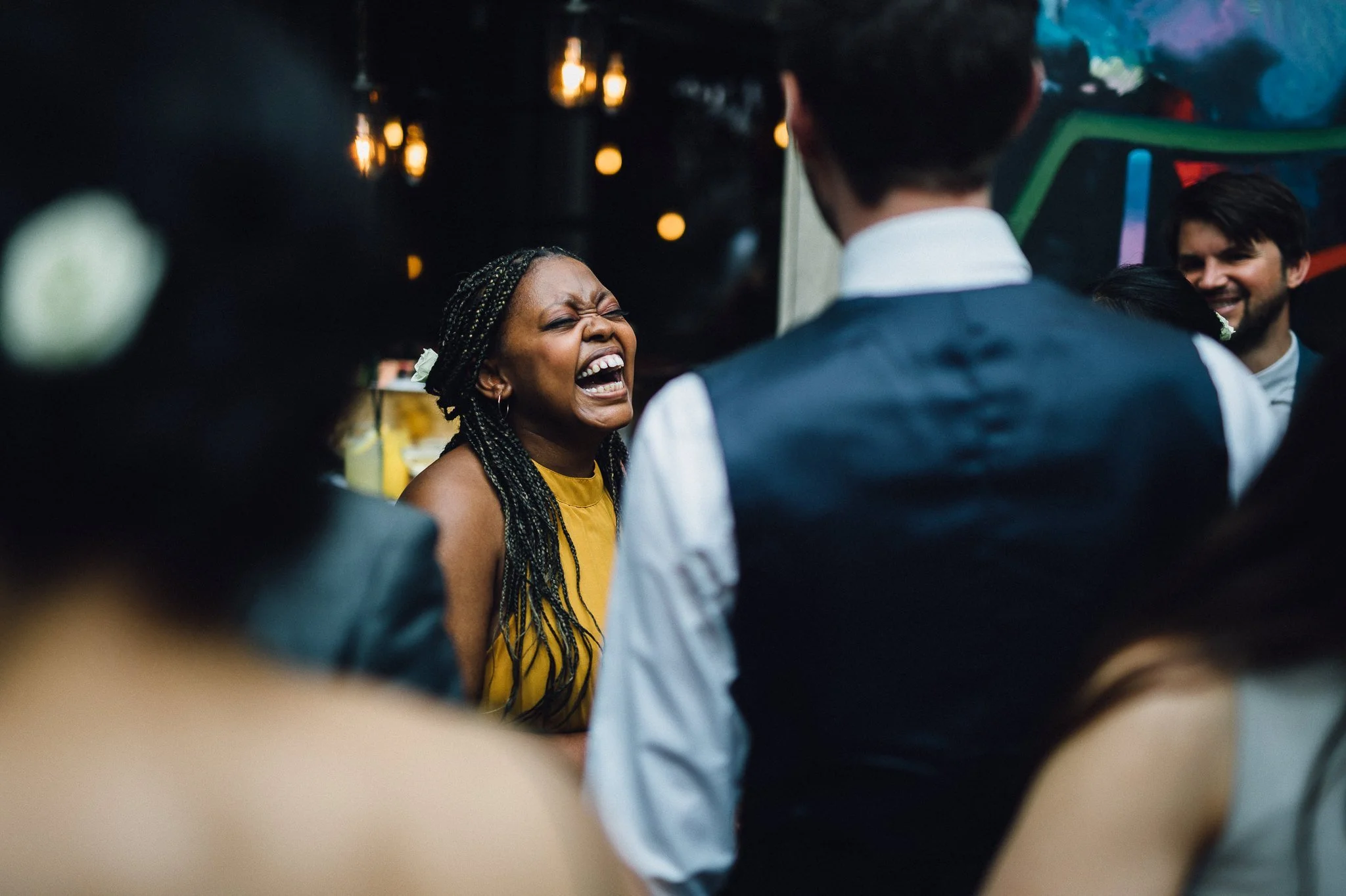  Wedding guest laughing 