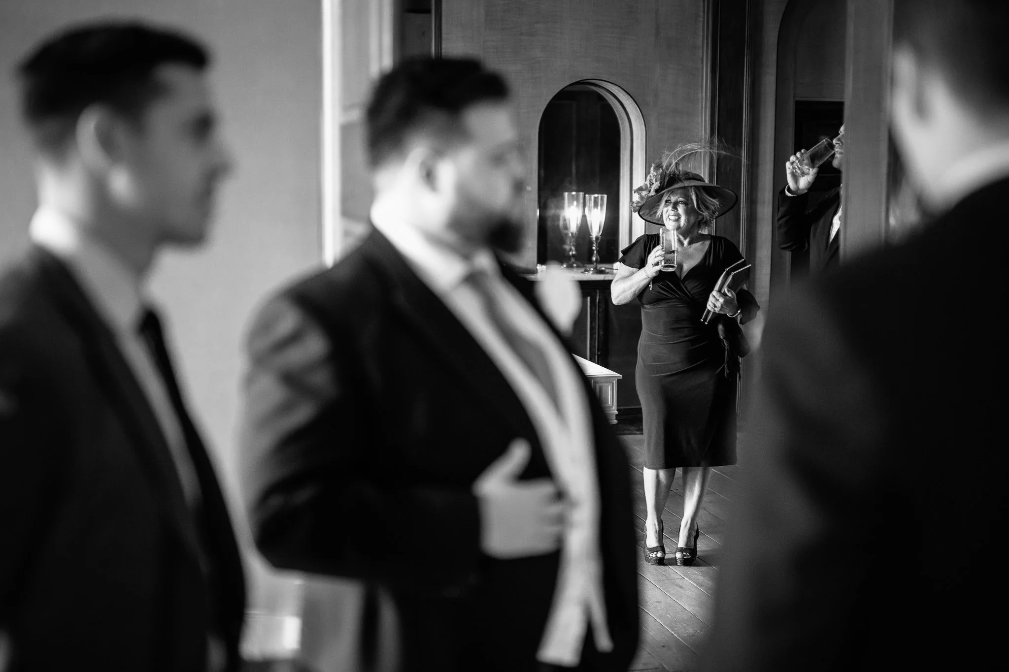  Guest enjoying a drink at  Pitzhanger Manor 
