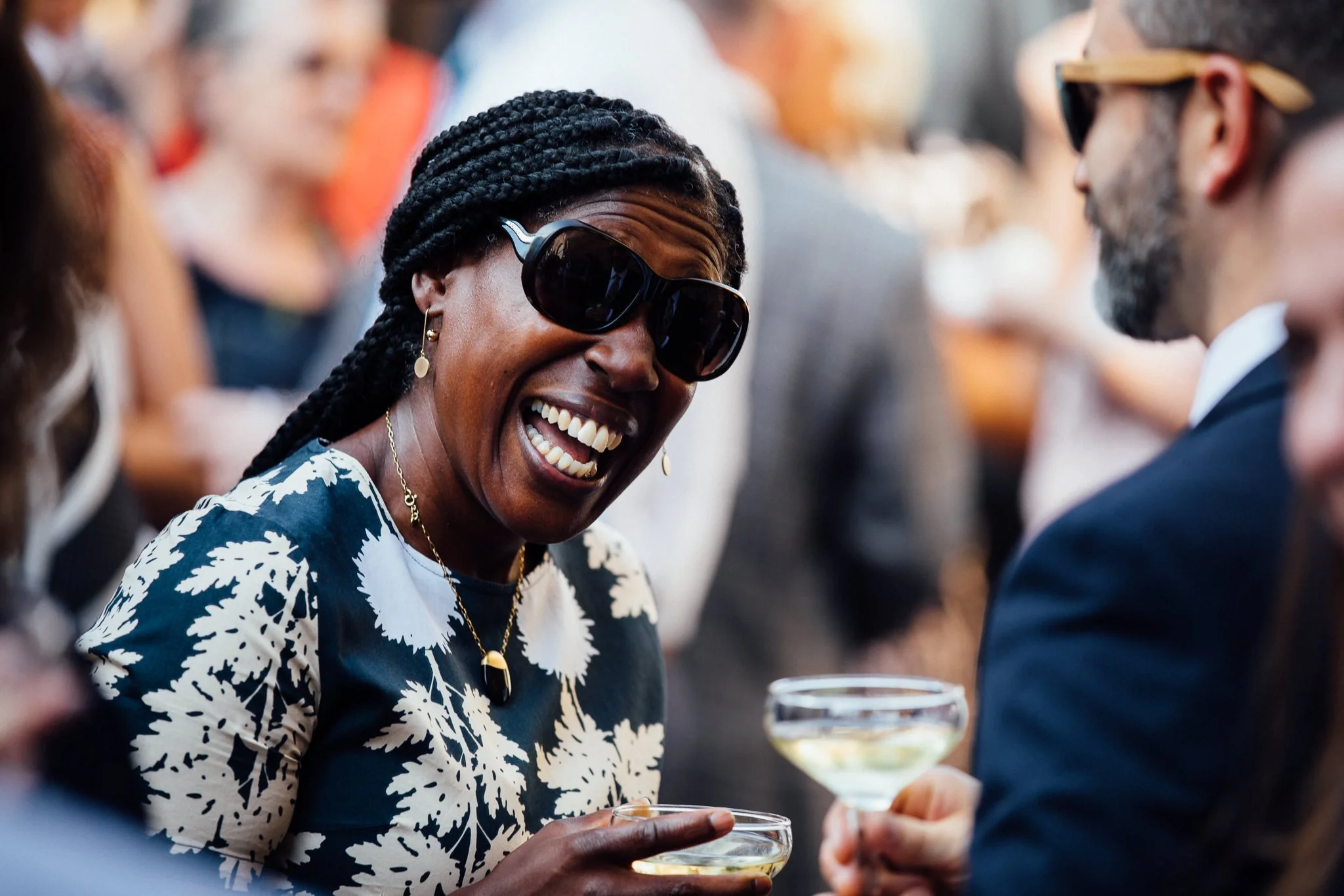  Guest laughing. 