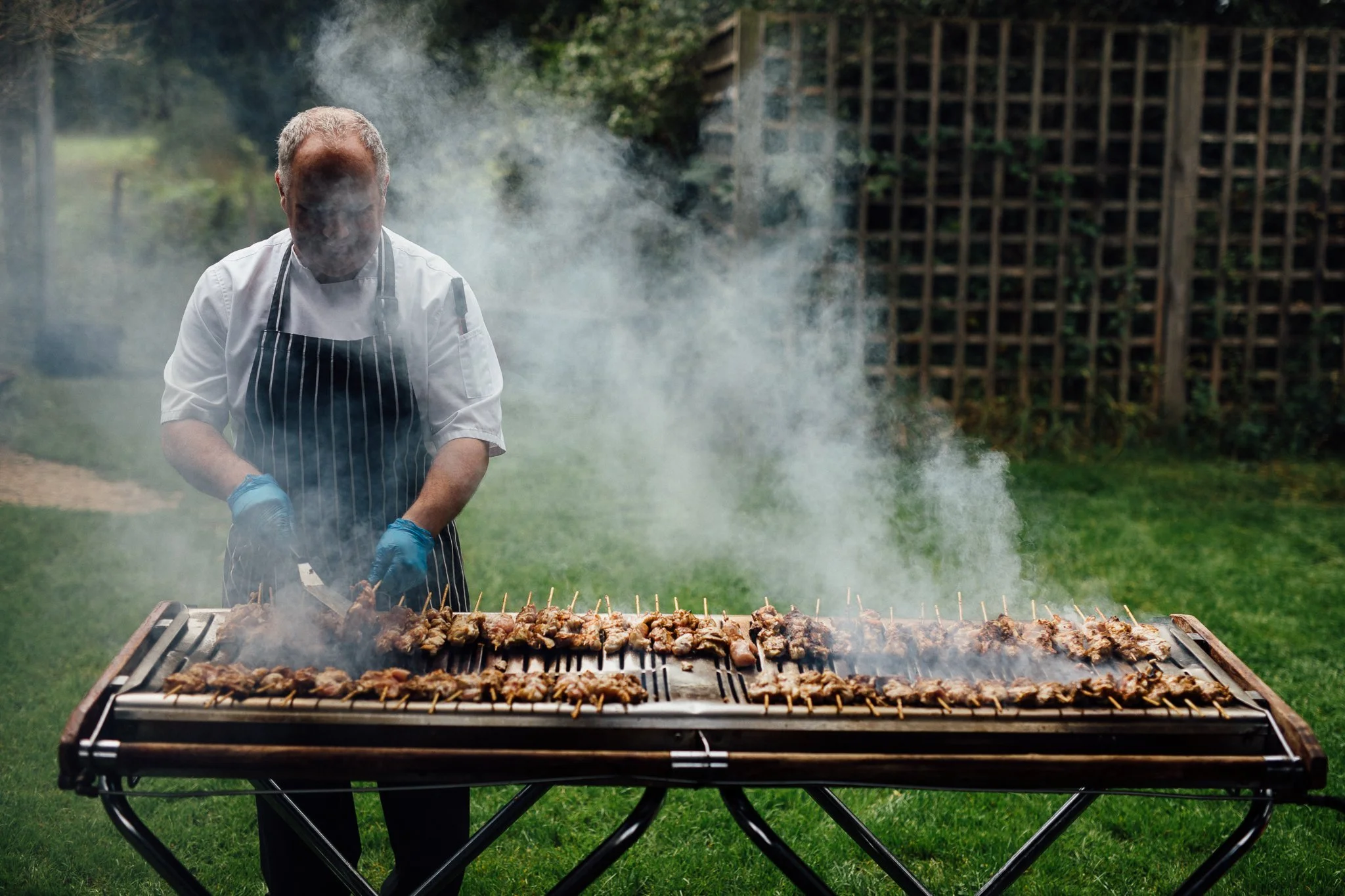  A chef cooks at Gildings Barns in Newdigate Surrey 