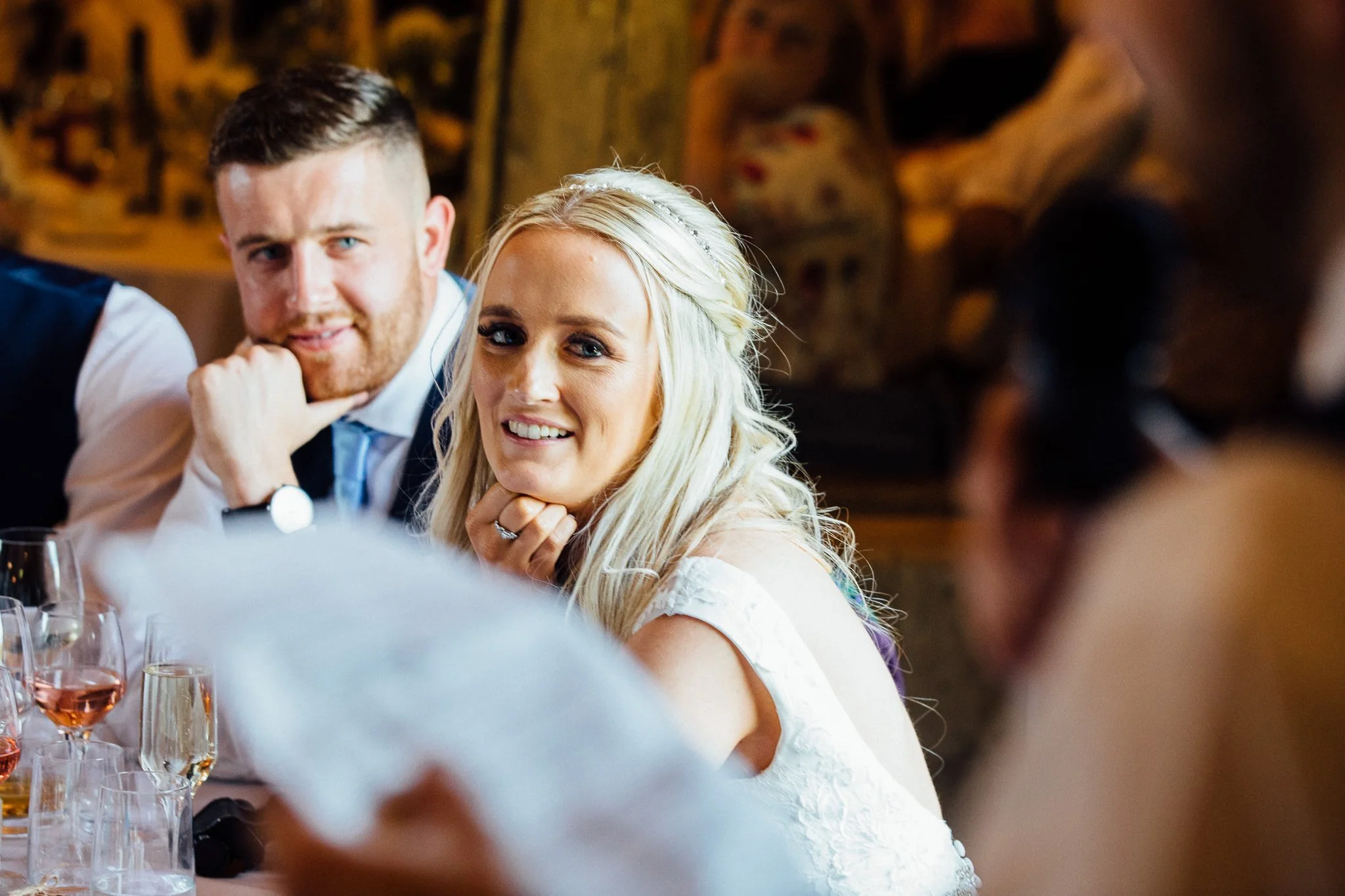  Bride looks towards her father 