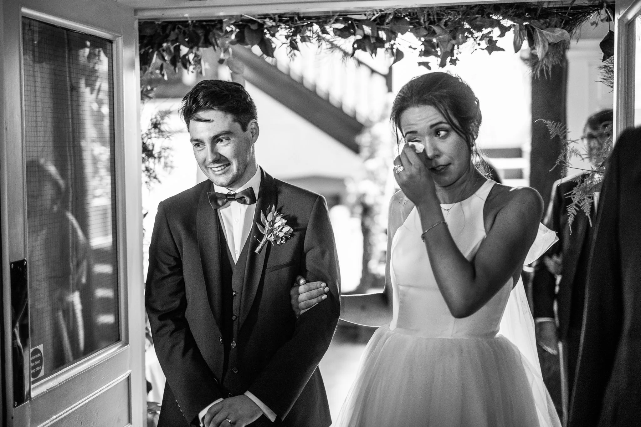  Bride wipes away a tear 