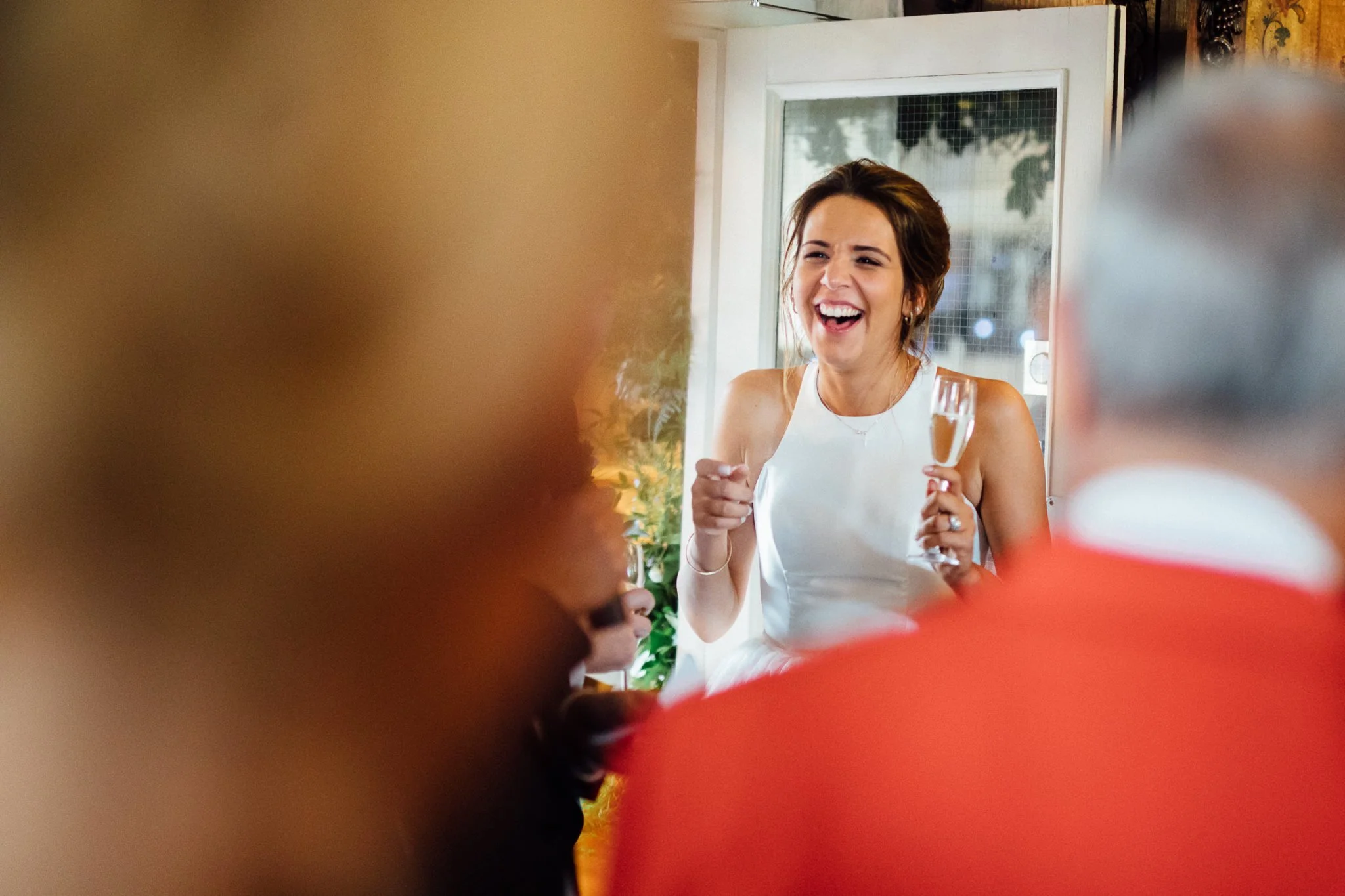  Bride laughing 