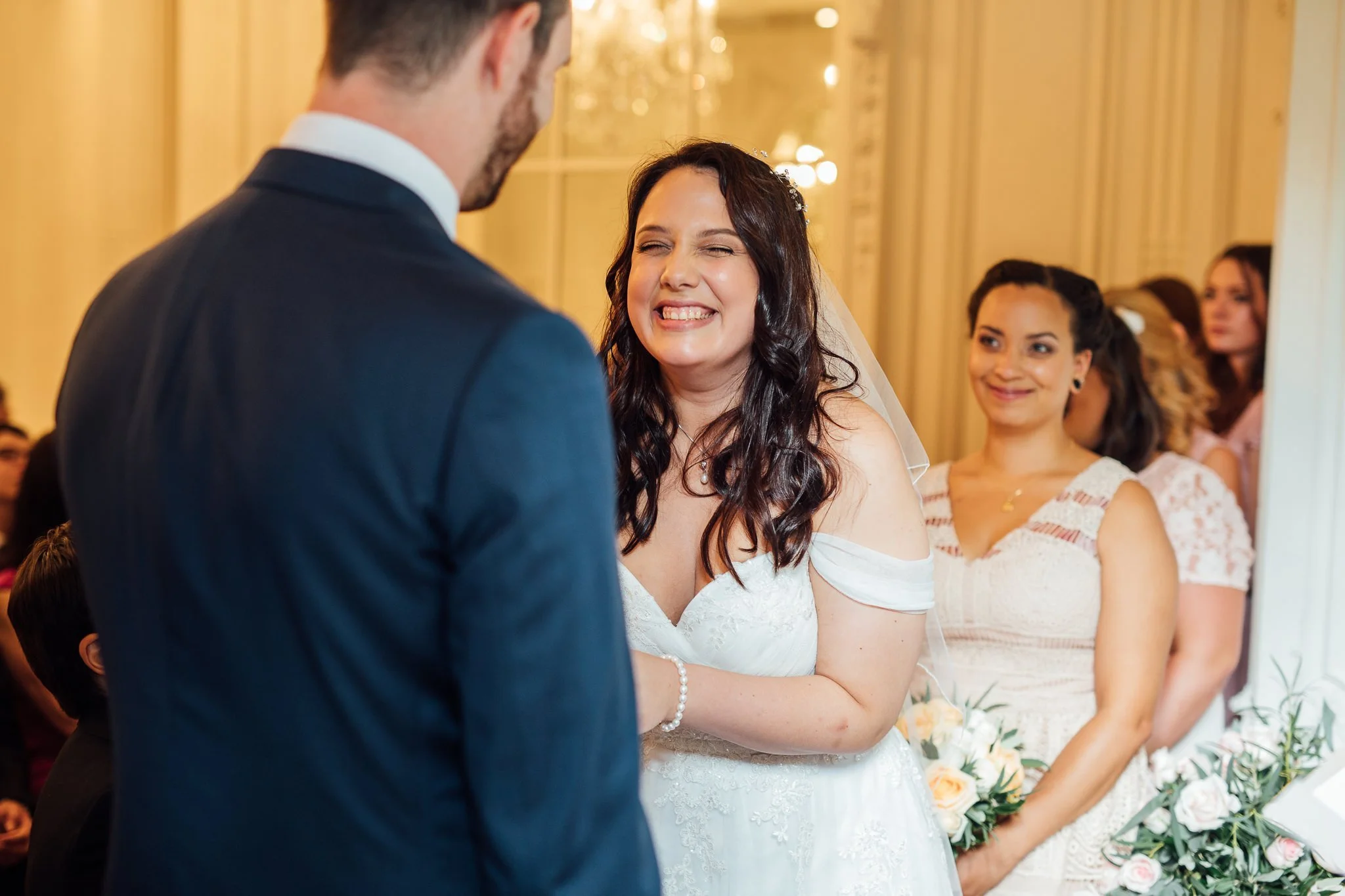  Bride with a big smile on her face 