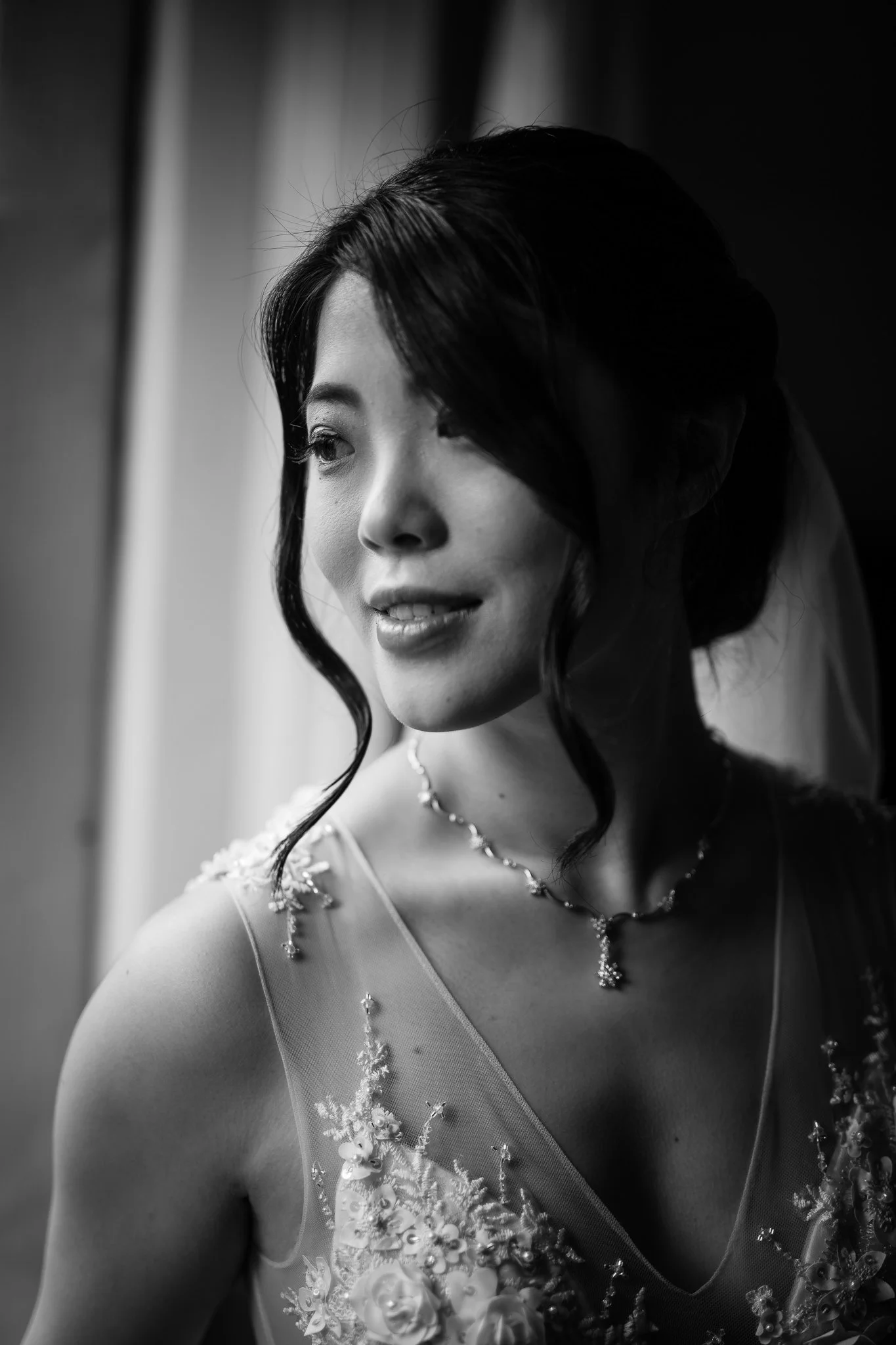  Portrait of bride at Great Fosters Egham 