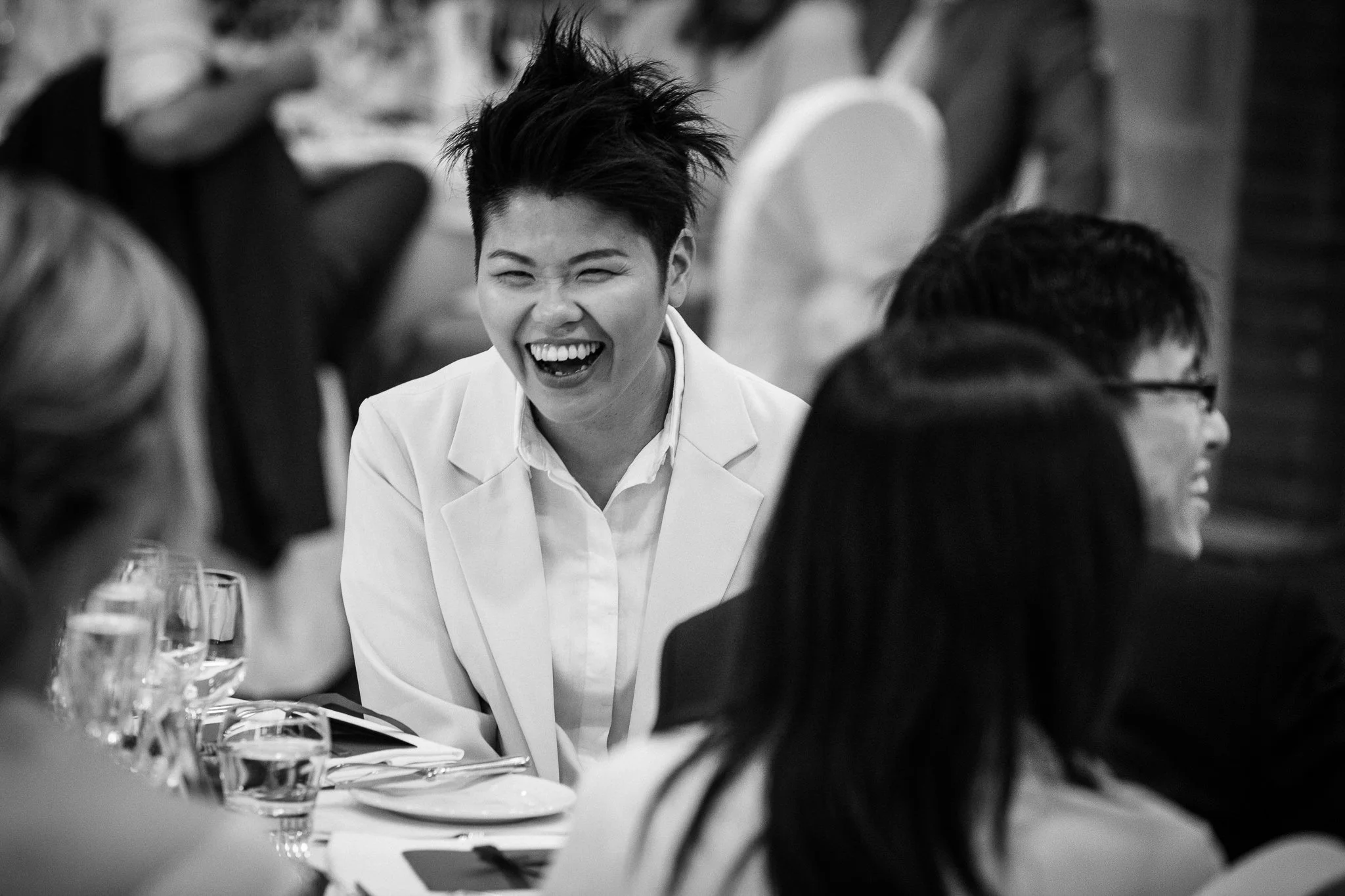  Wedding guest laughing 