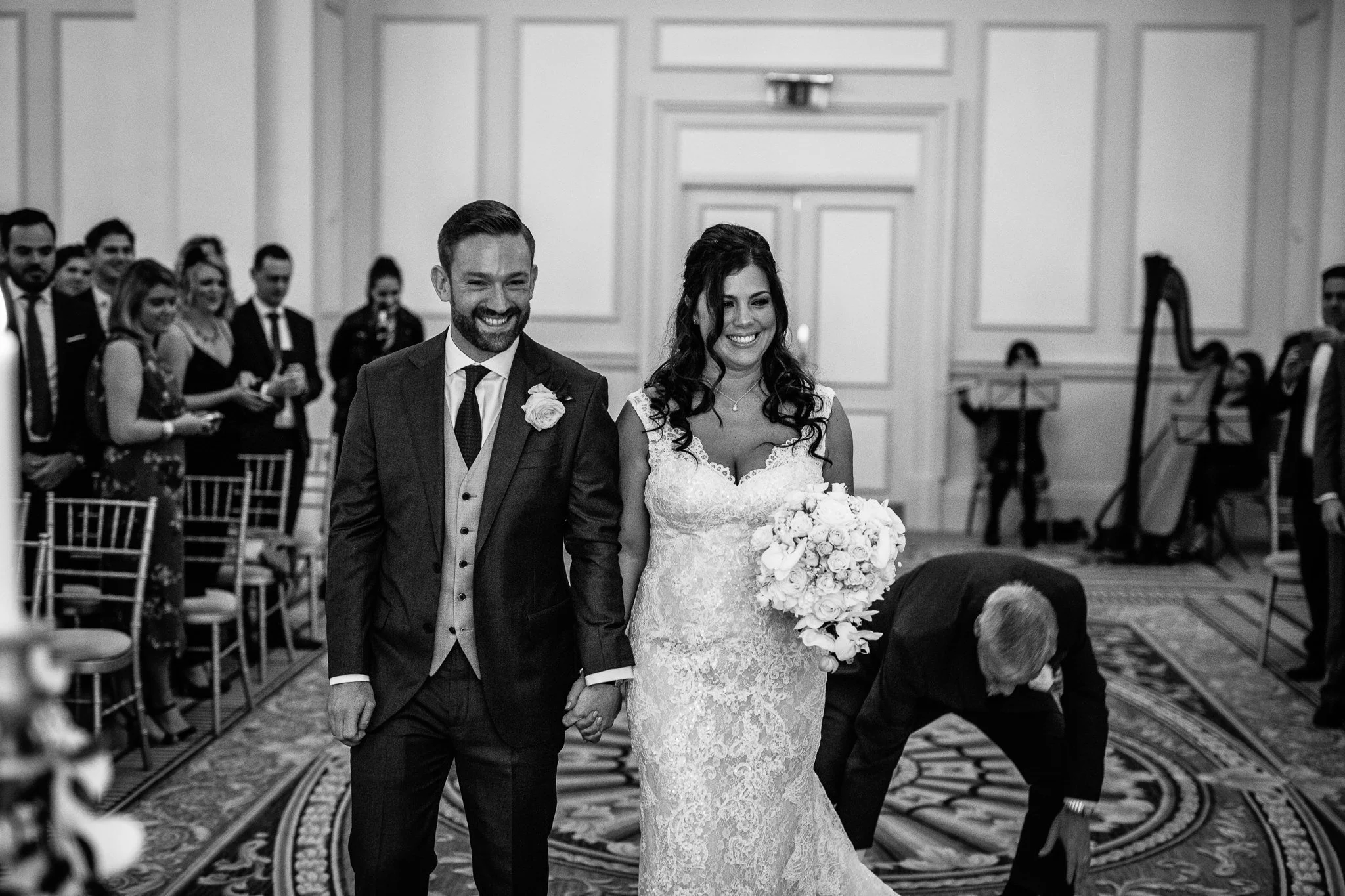  Bride and Groom holding hands 