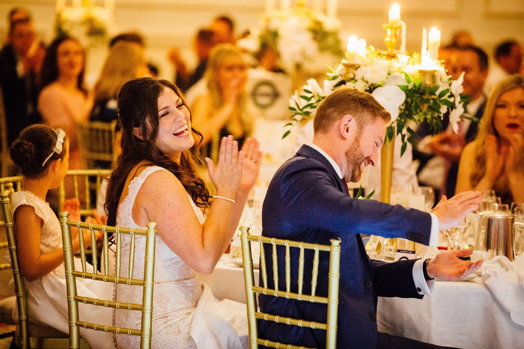  Bride applauds a speech 