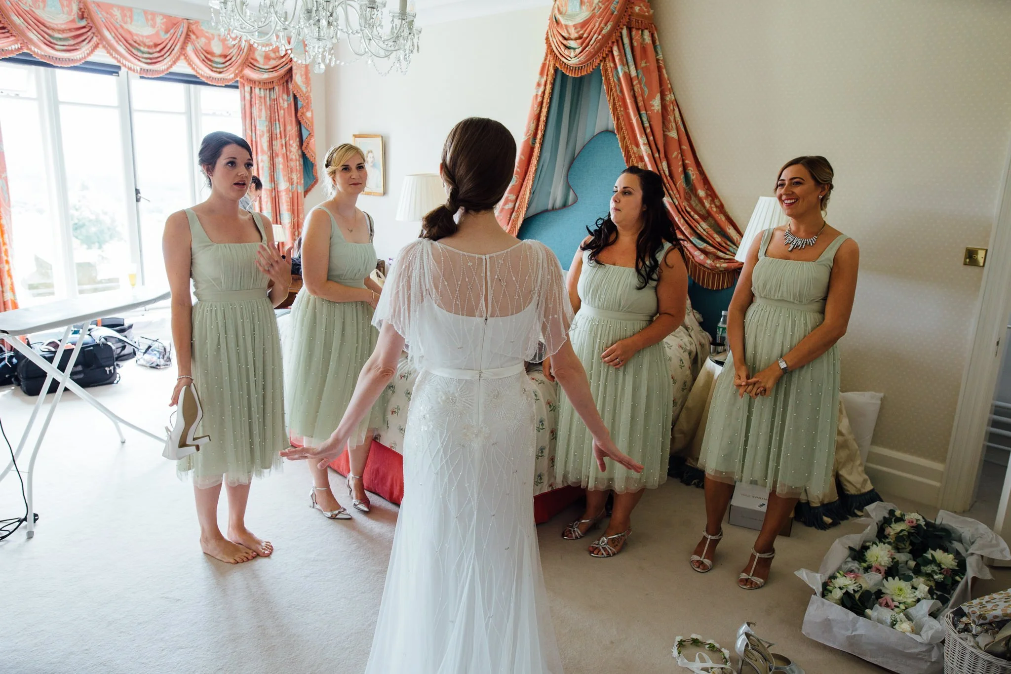  Bride and her bridesmaids 