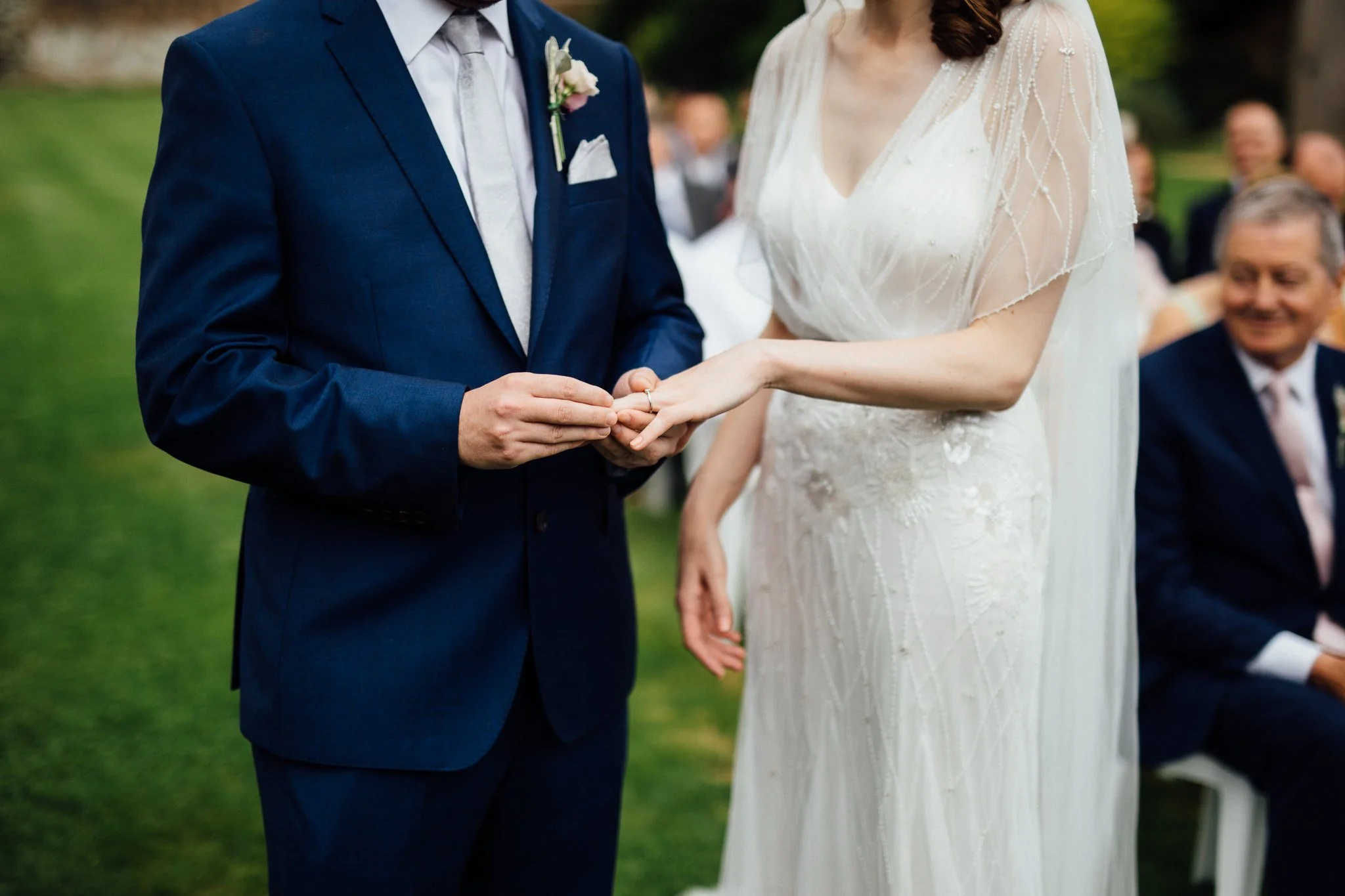  Groom puts the wedding ring on the Bride’s fingers 