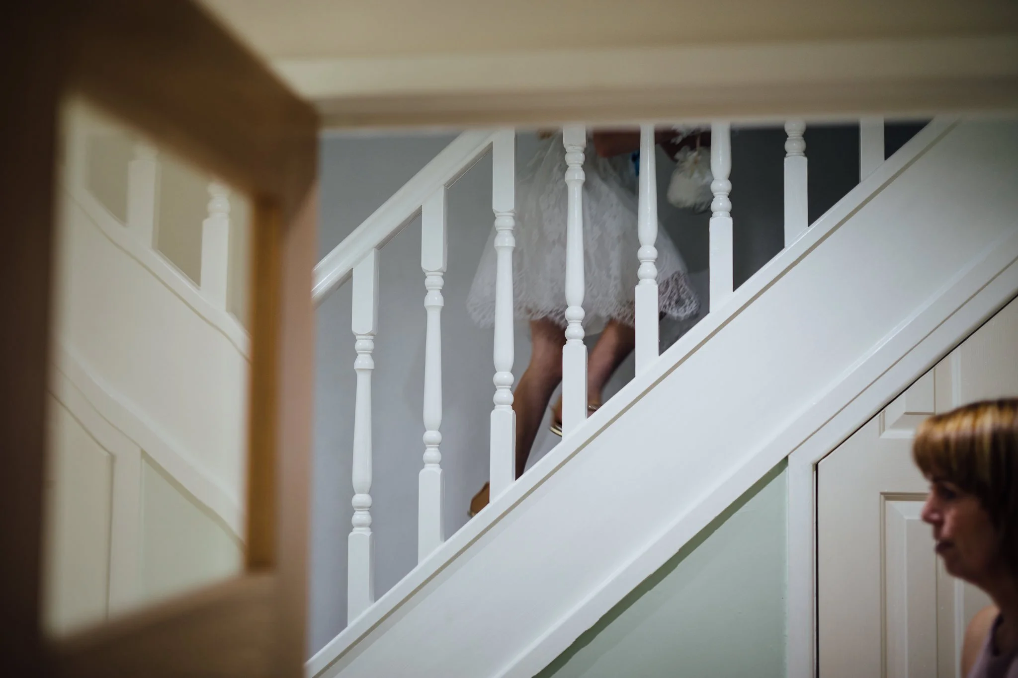  Flower girl running upstairs 
